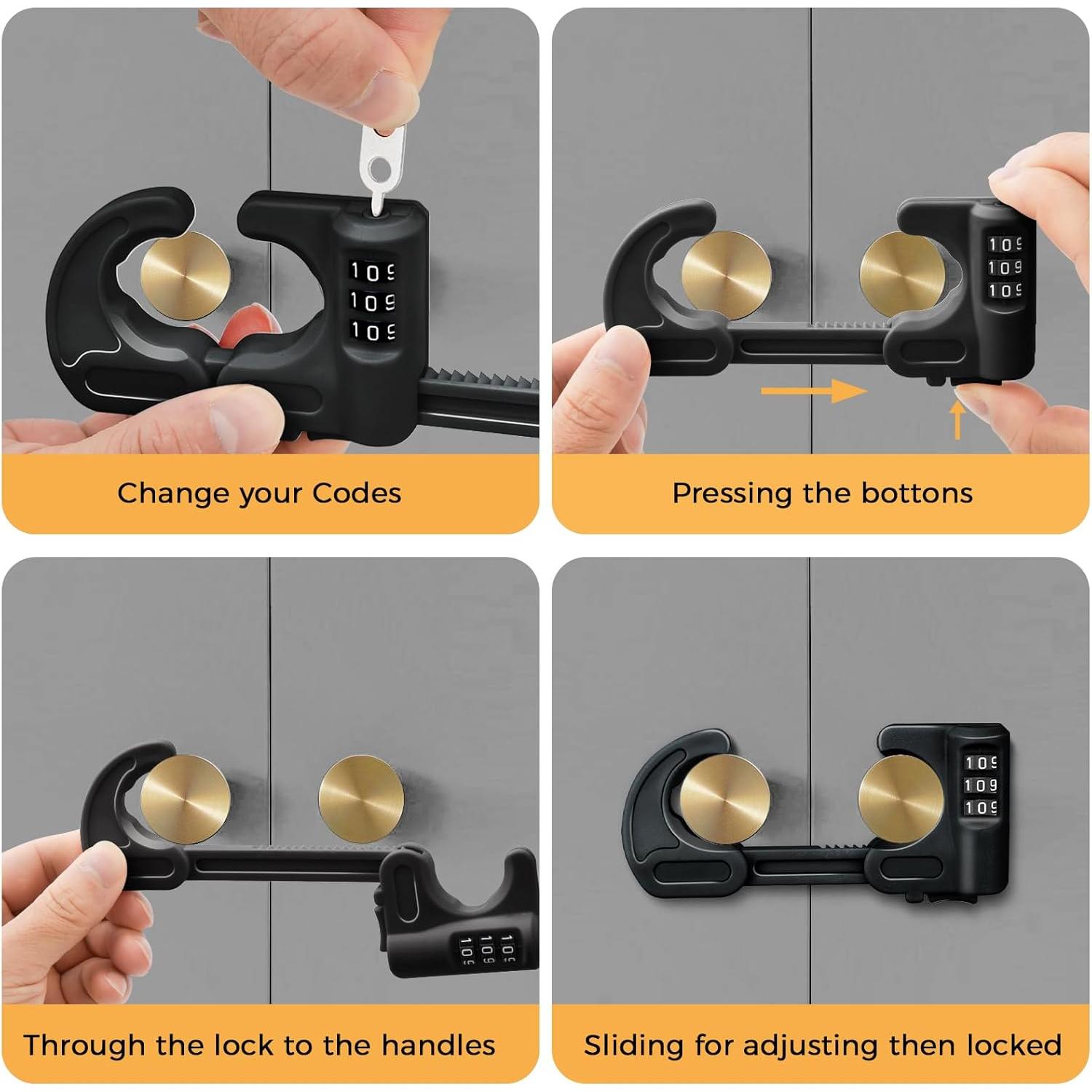 4 Cerraduras de Gabinete de Seguridad HoneSecur para Niños