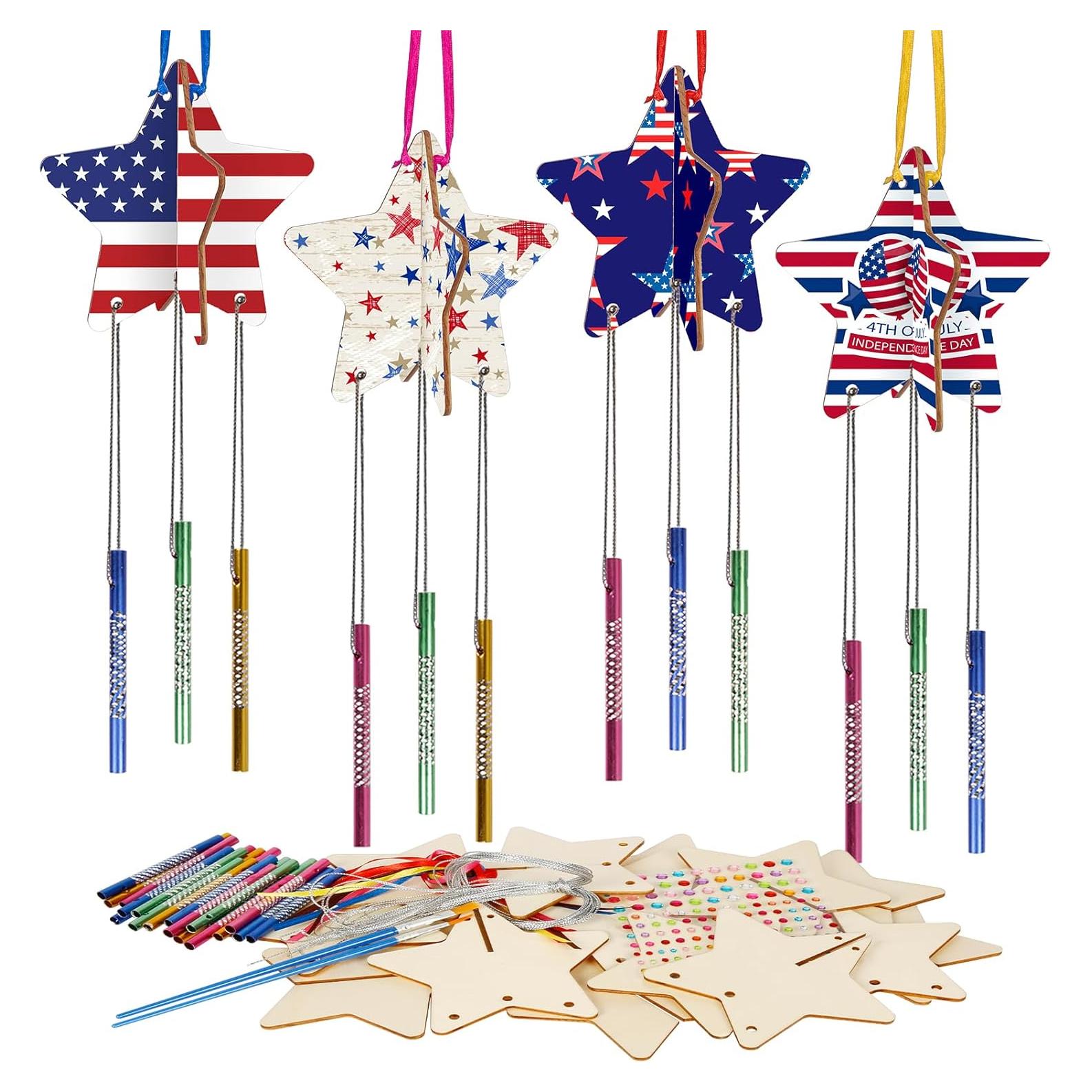 Kit de Manualidades Patrióticas MEZOOM - Carillón de Estrellas 3D