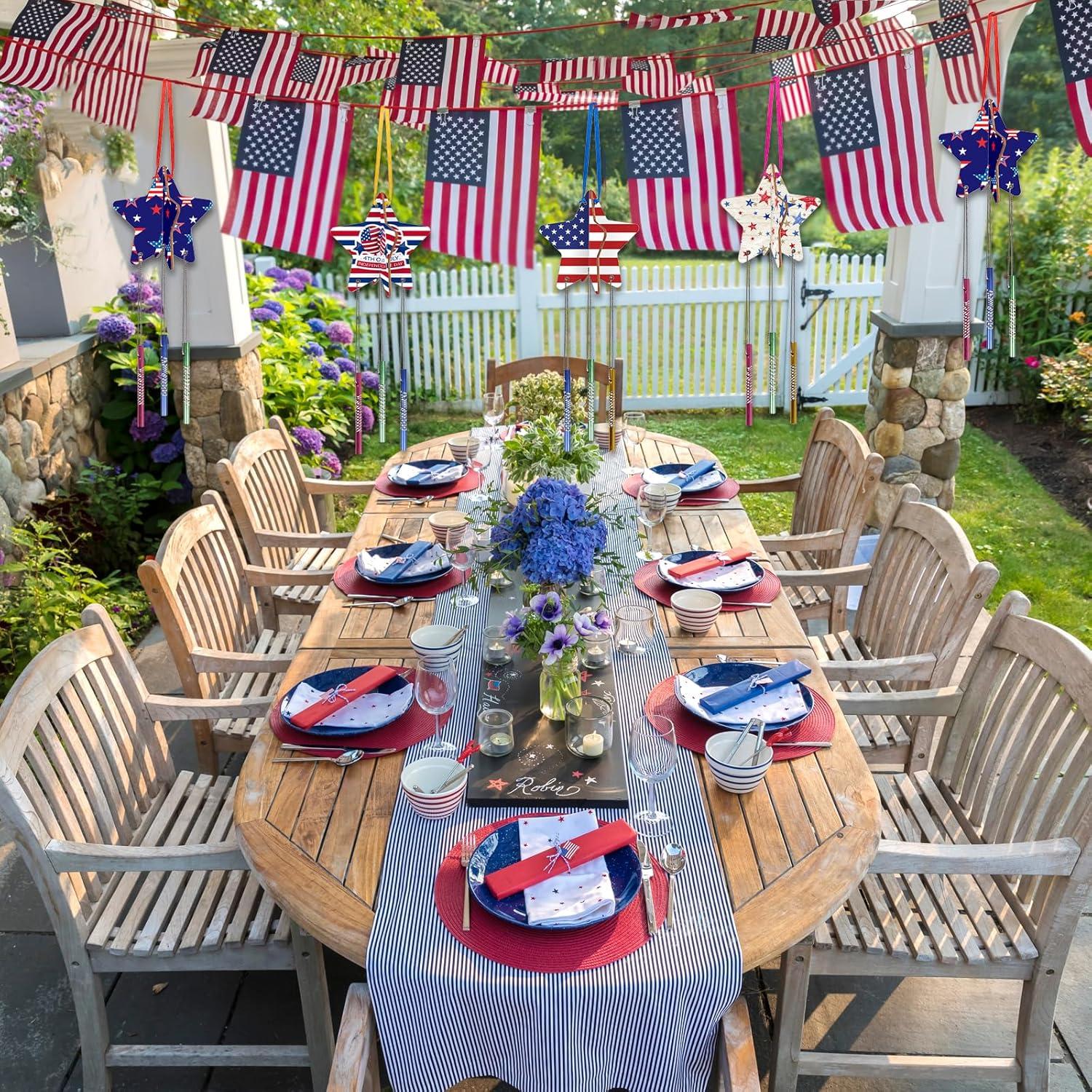 Kit de Manualidades Patrióticas MEZOOM - Carillón de Estrellas 3D