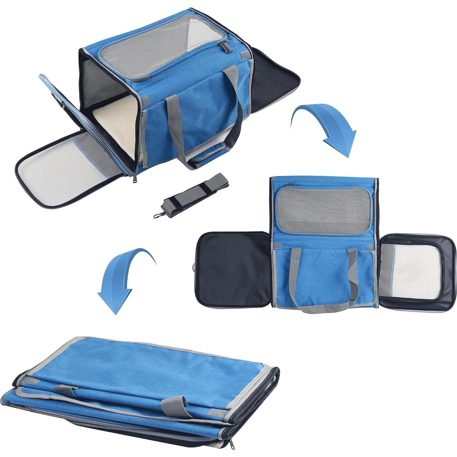 Transportadora de Mascotas Grande SGZN Azul 47x30x30cm