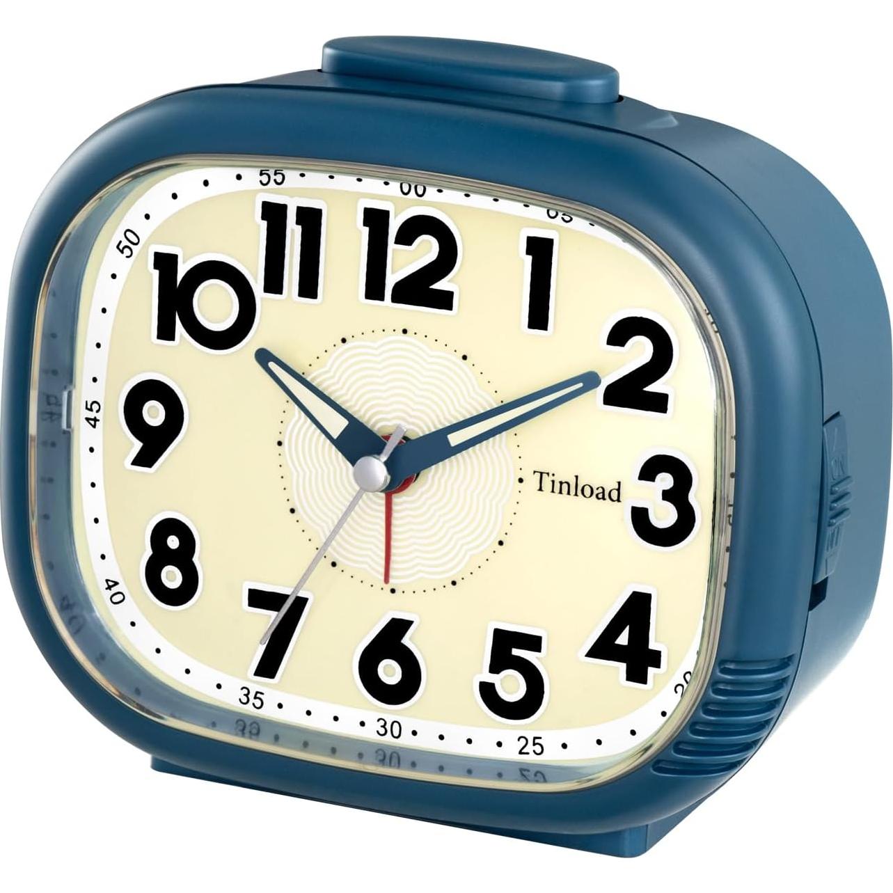 Reloj Despertador Tinload Azul Silencioso con Luz Nocturna