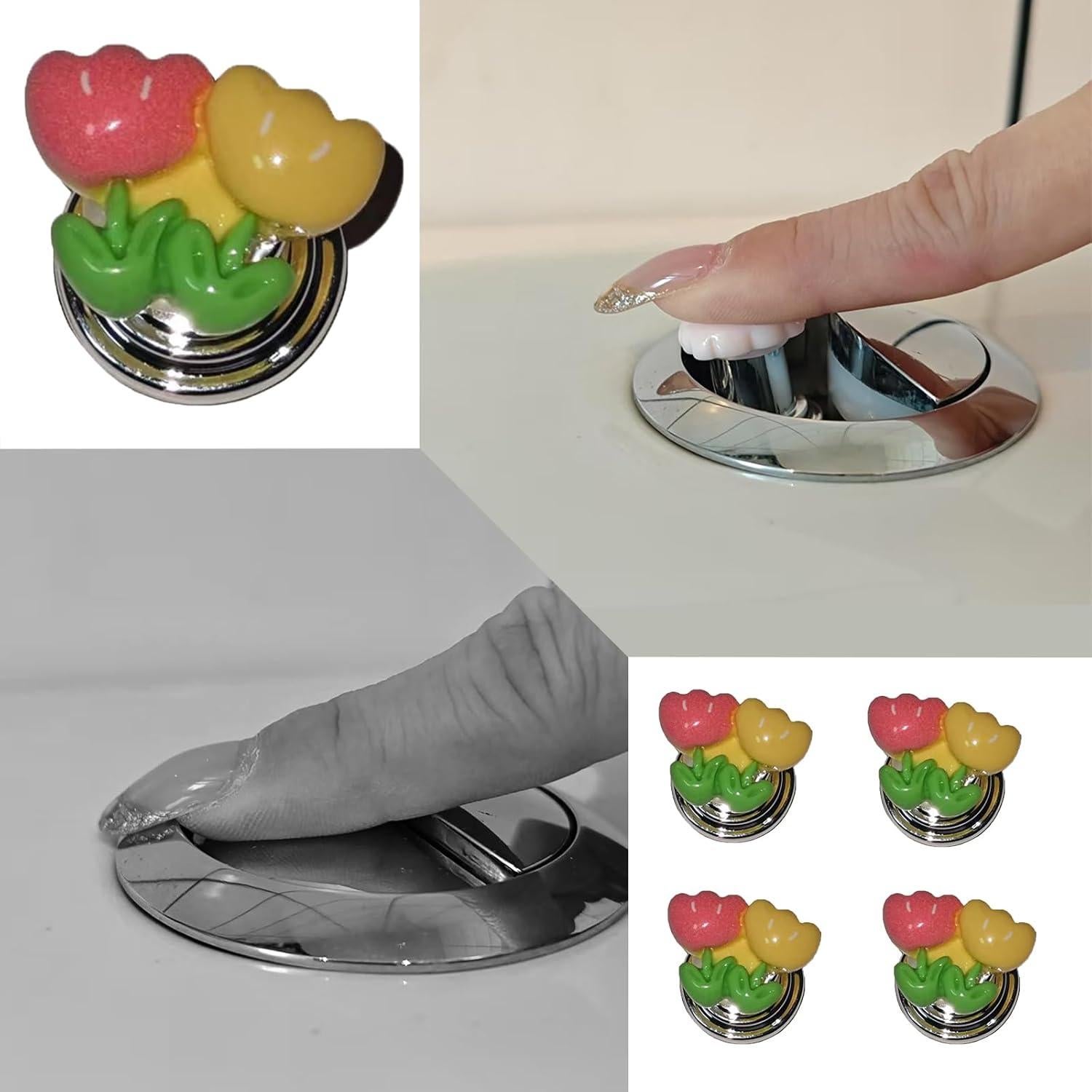 Asistente de Botón de Inodoro Dark Zeya - 4 Pack Flor