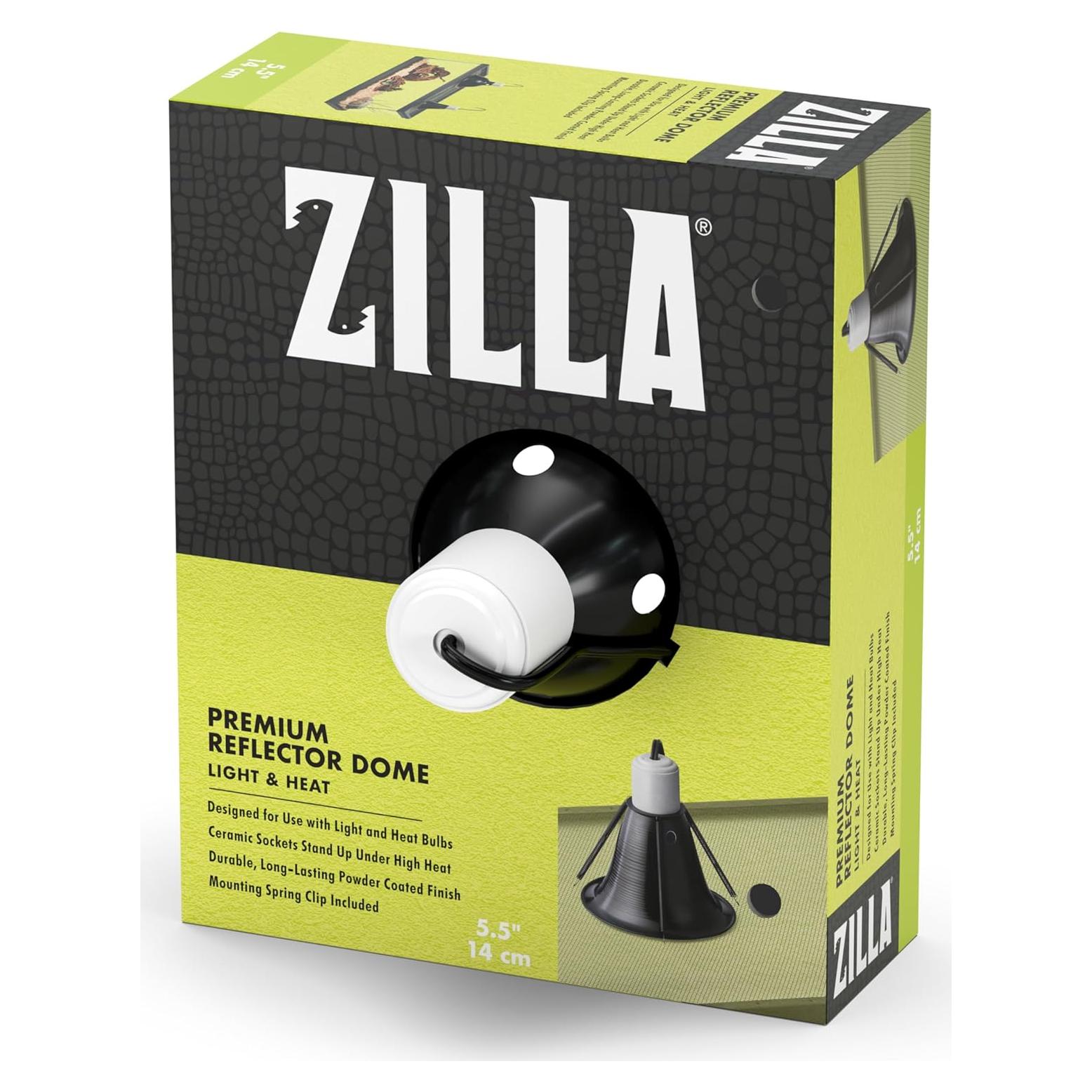 Domo Reflector Zilla 14 cm Negro para Terrarios