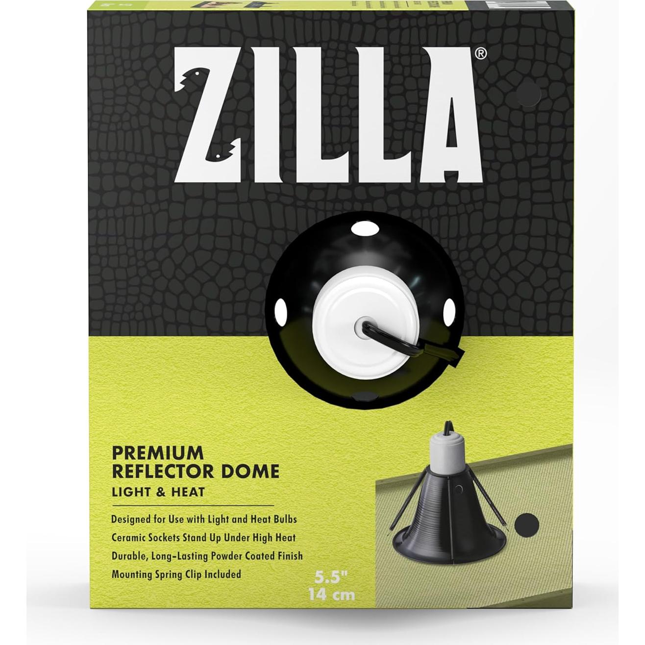 Domo Reflector Zilla 14 cm Negro para Terrarios