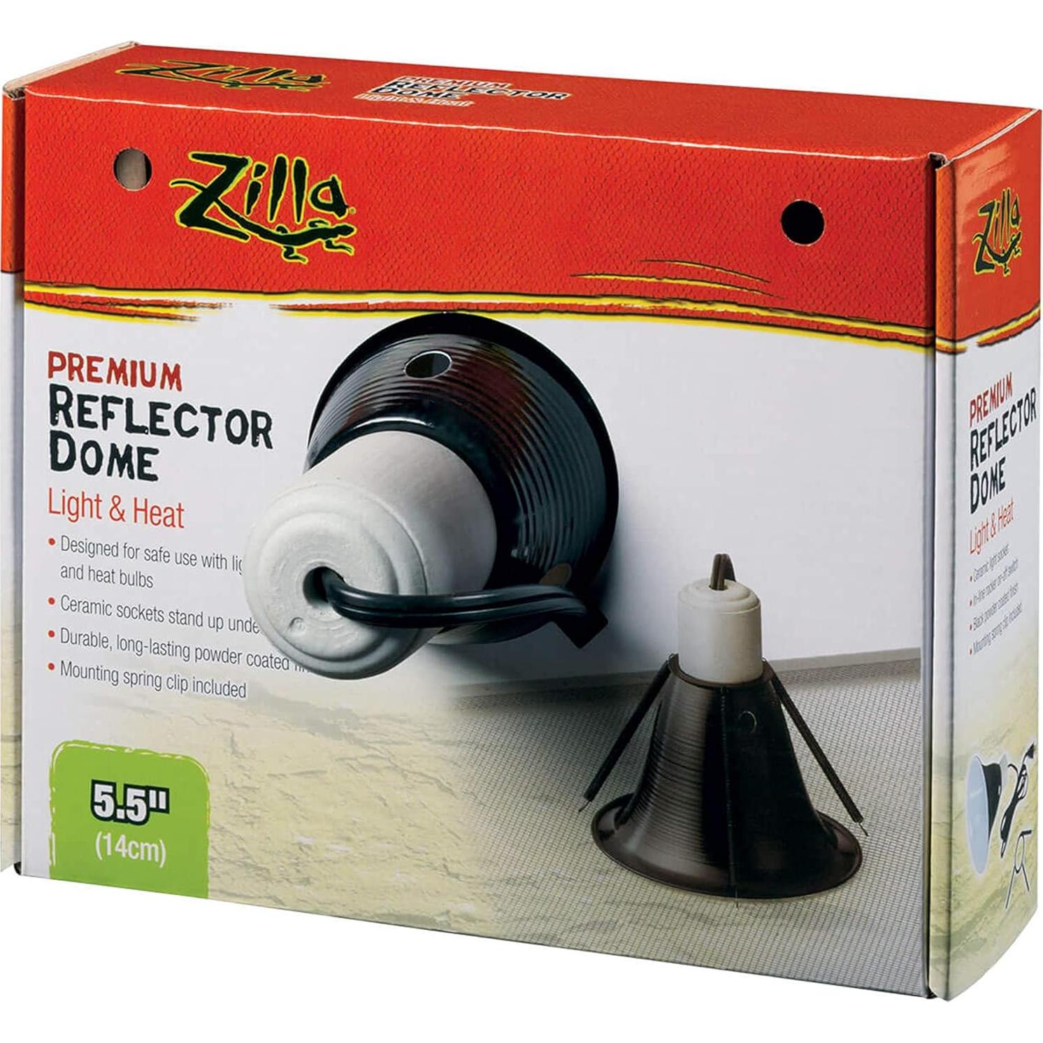 Domo Reflector Zilla 14 cm Negro para Terrarios