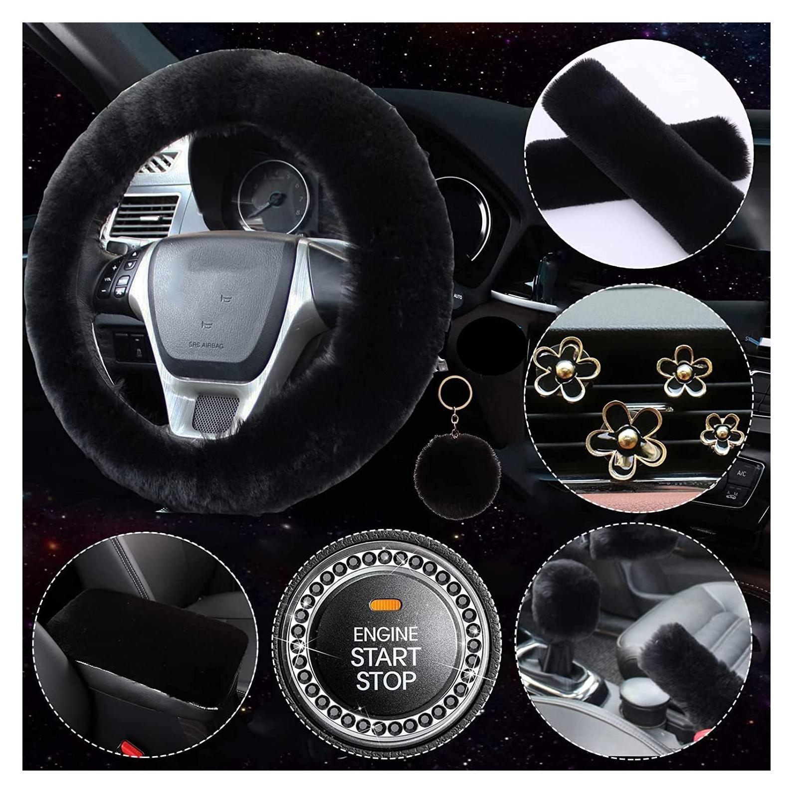 Conjunto de Accesorios de Coche Esponjosos LXPKKIG 12 Piezas