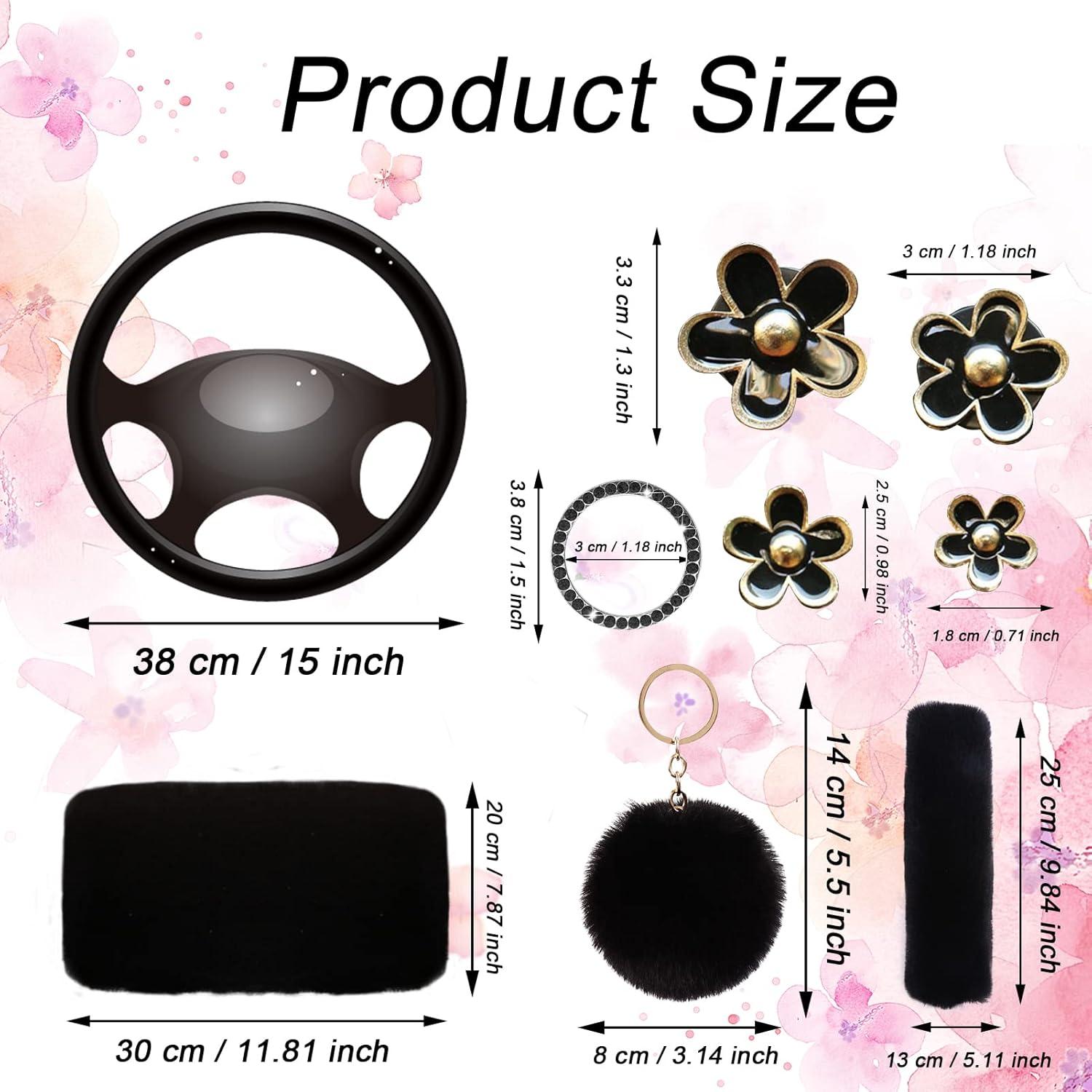 Conjunto de Accesorios de Coche Esponjosos LXPKKIG 12 Piezas