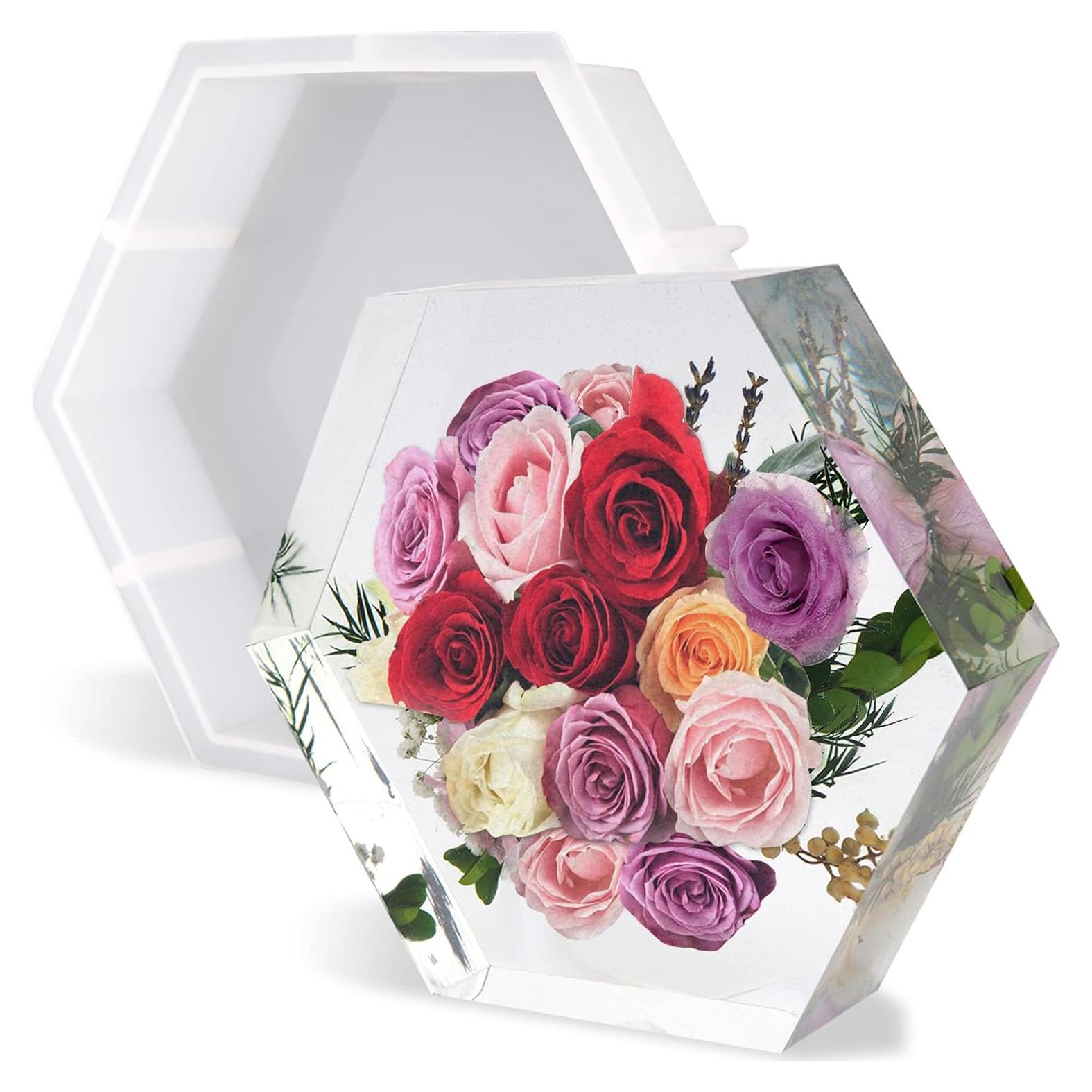 Molde de Resina Hexagonal Grande Actvty 23.1x19.8 cm para Flores