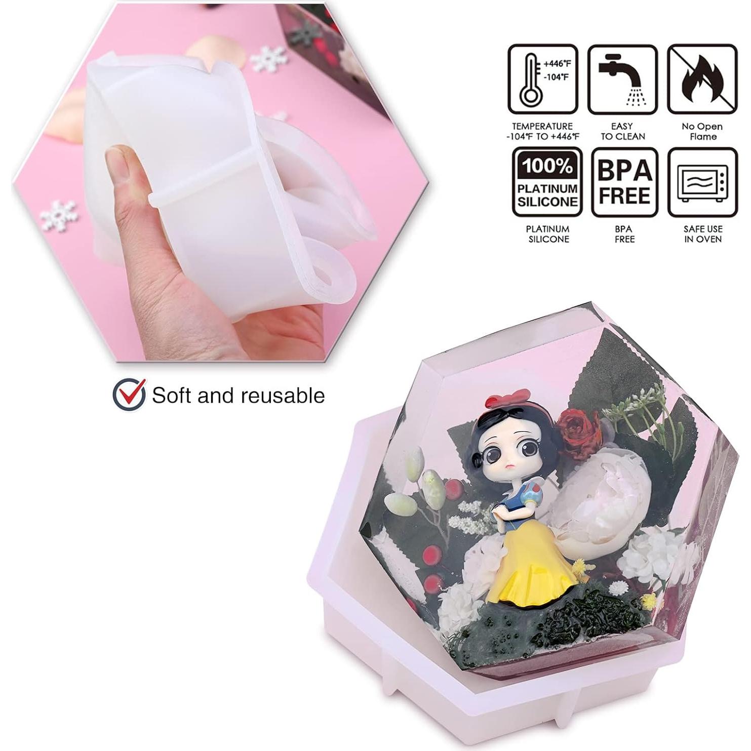 Molde de Resina Hexagonal Grande Actvty 23.1x19.8 cm para Flores