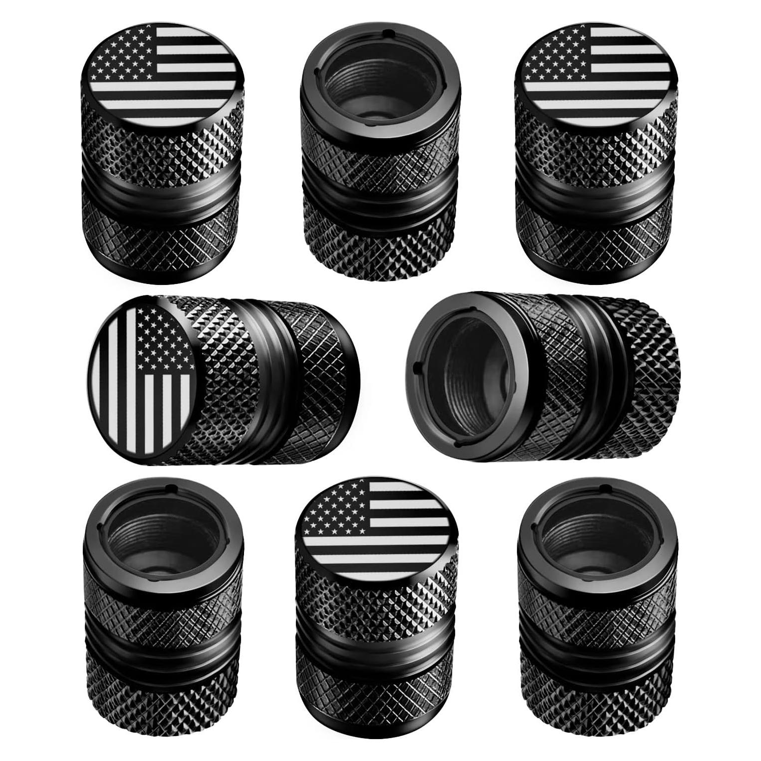 Tapas de Válvula para Neumáticos ESYVALVE - Paquete de 8, Diseño Bandera Americana