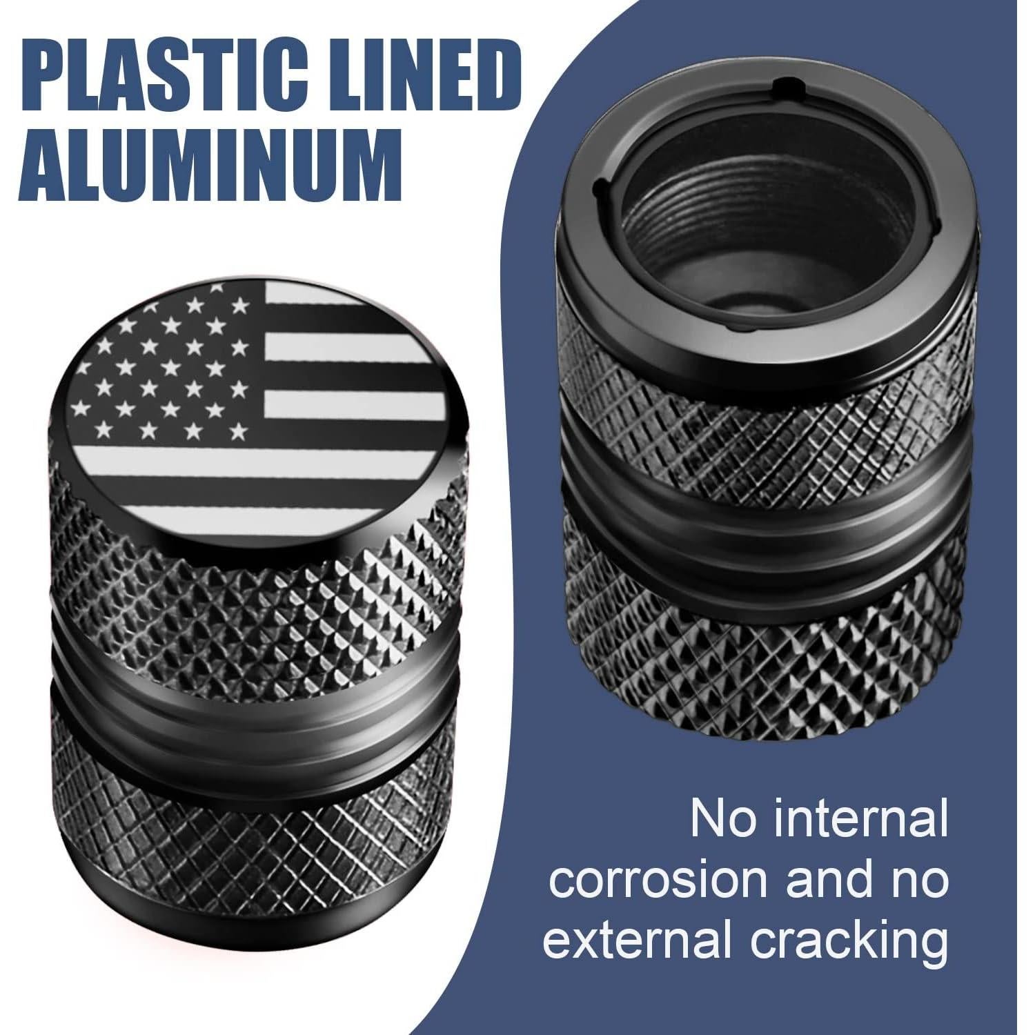 Tapas de Válvula para Neumáticos ESYVALVE - Paquete de 8, Diseño Bandera Americana