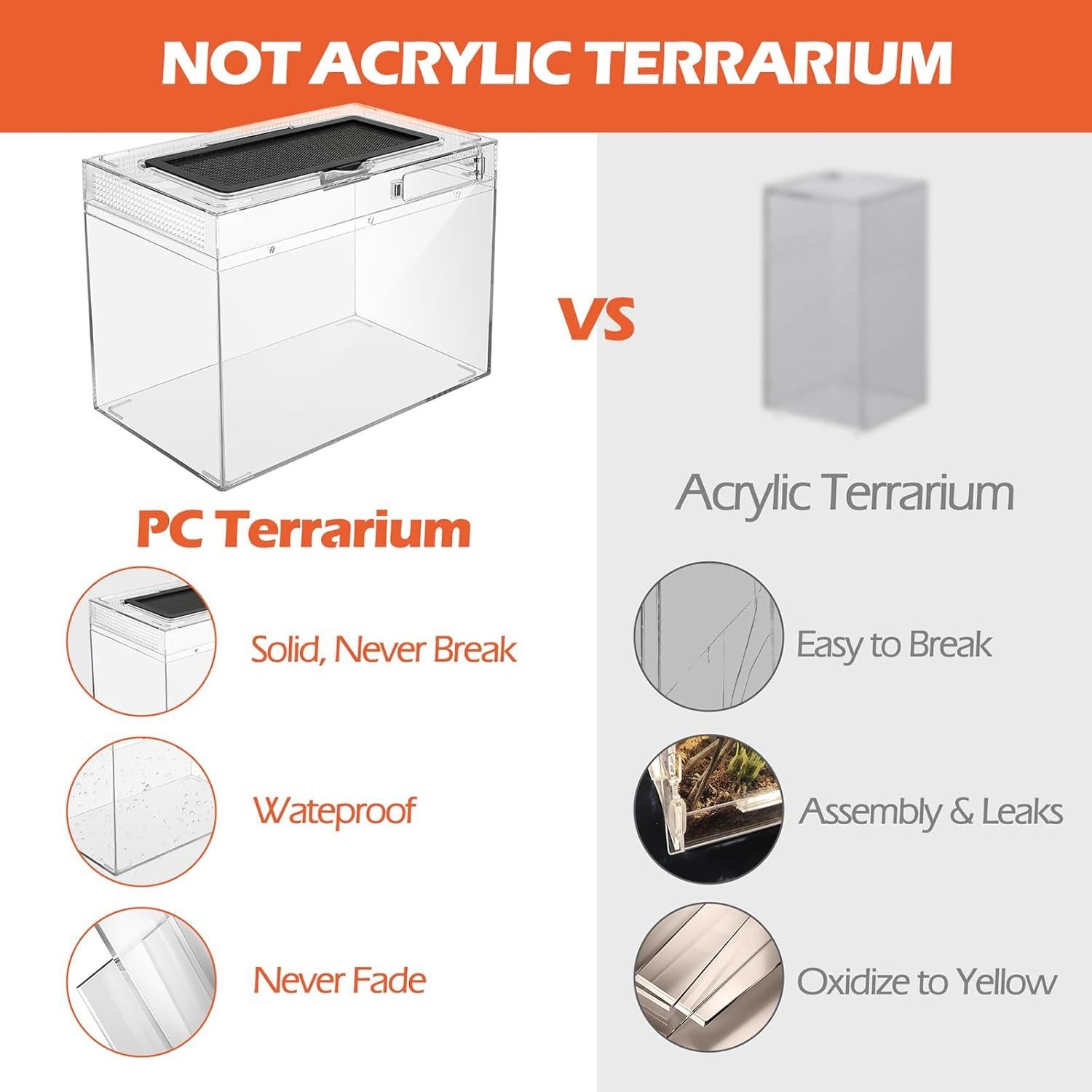 Terrario Pequeño AZV para Reptiles con Accesorios 30.48x22.86 cm