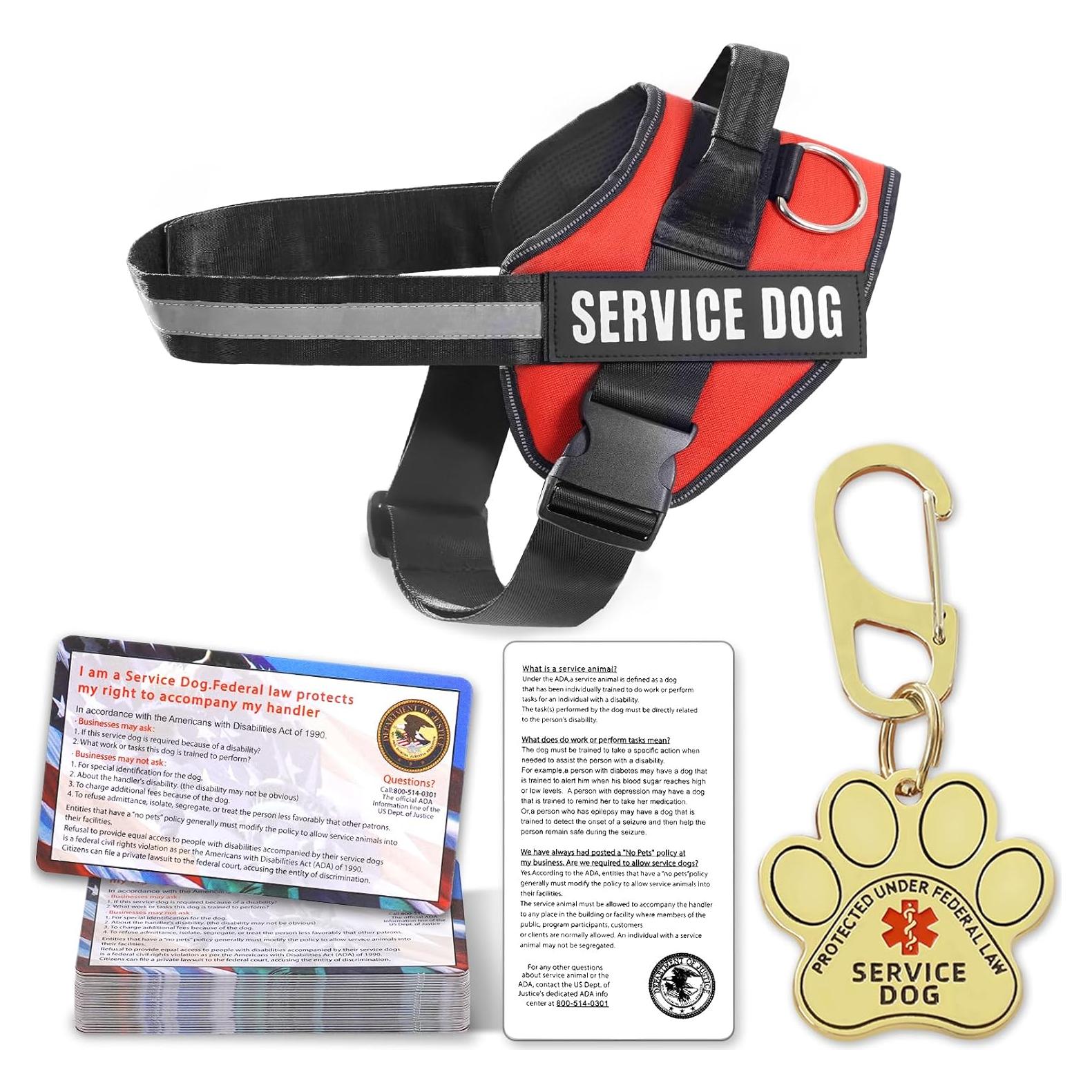 Chaleco para Perro de Servicio Opstin Rojo X-Pequeño 39-47cm