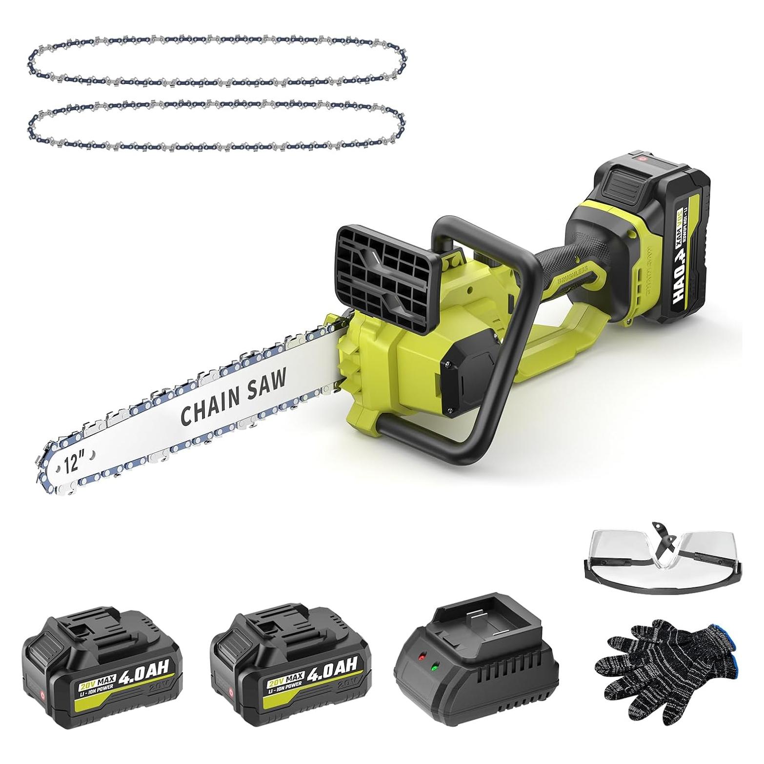 Sierra de Cadena Inalámbrica SEYVUM 12" 20V 4.0Ah con 2 Baterías