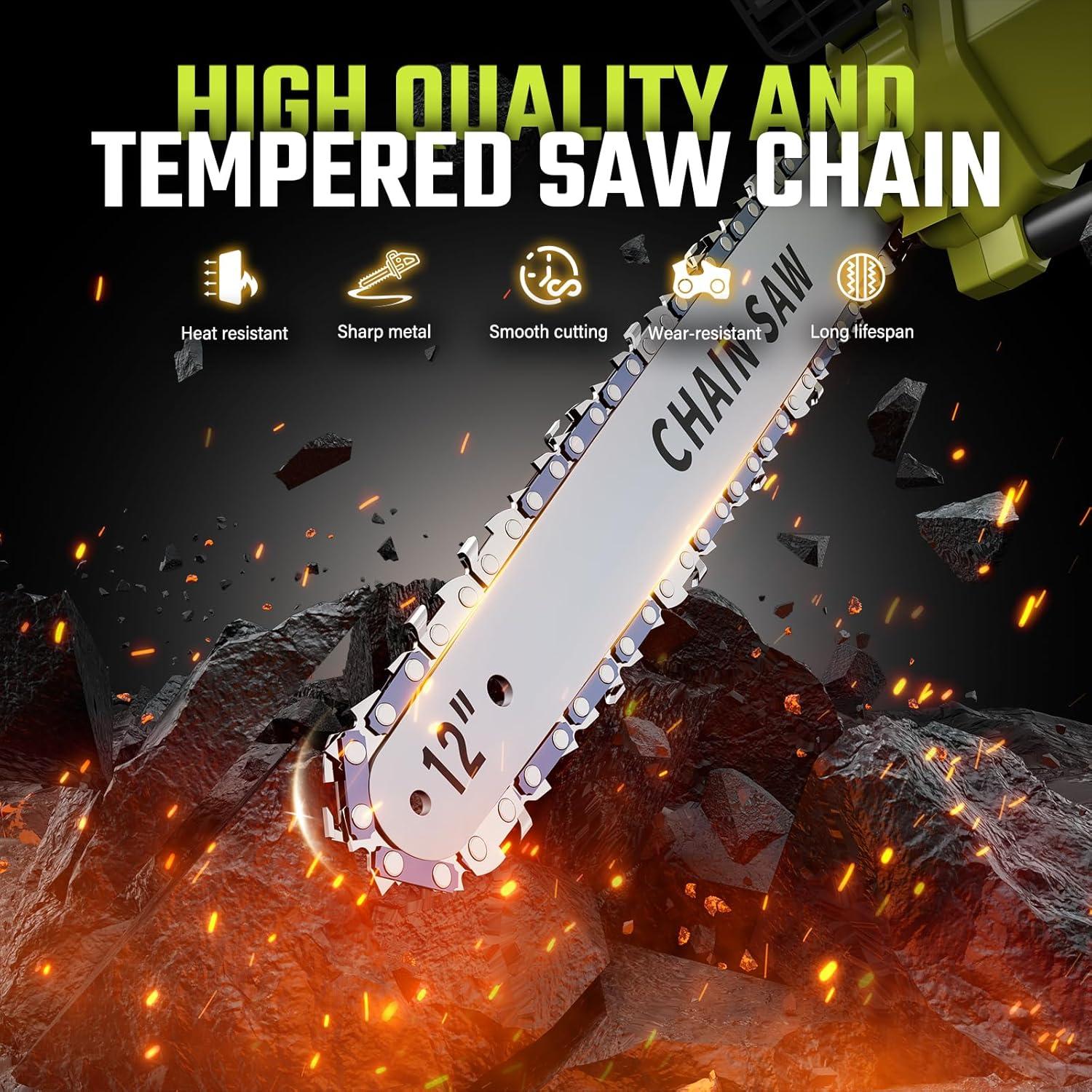 Sierra de Cadena Inalámbrica SEYVUM 12" 20V 4.0Ah con 2 Baterías