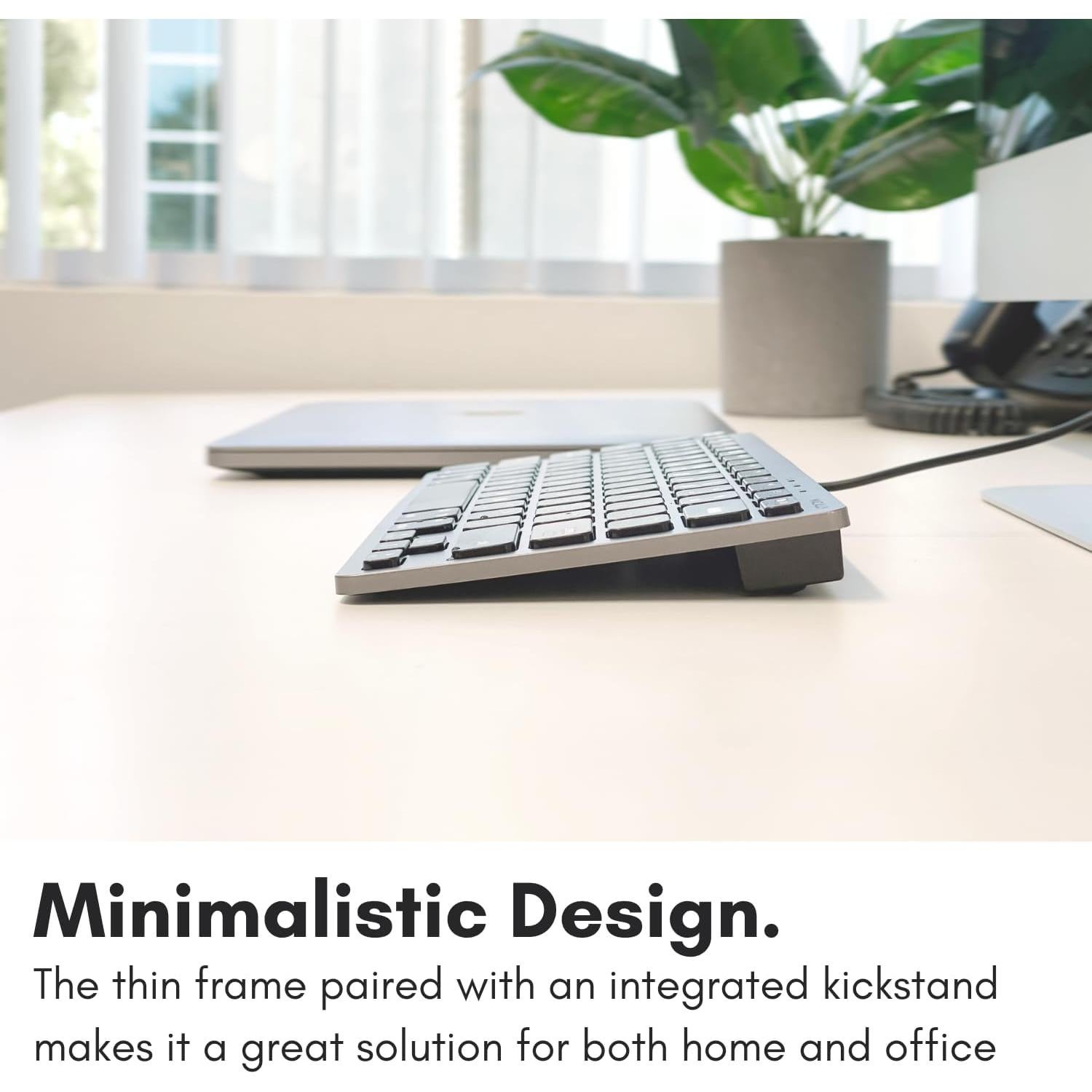 Teclado USB-C Macally Compacto 78 Teclas Gris Espacial