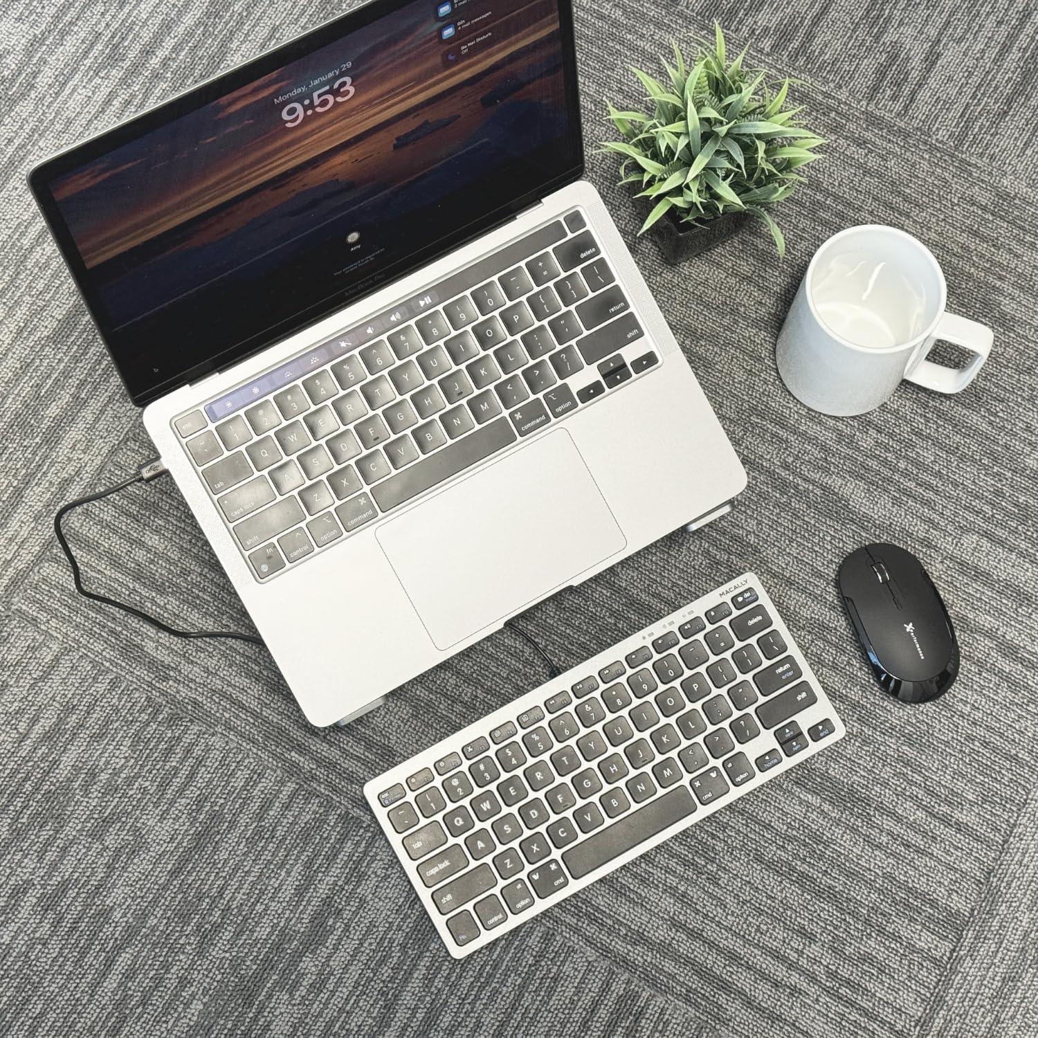 Teclado USB-C Macally Compacto 78 Teclas Gris Espacial