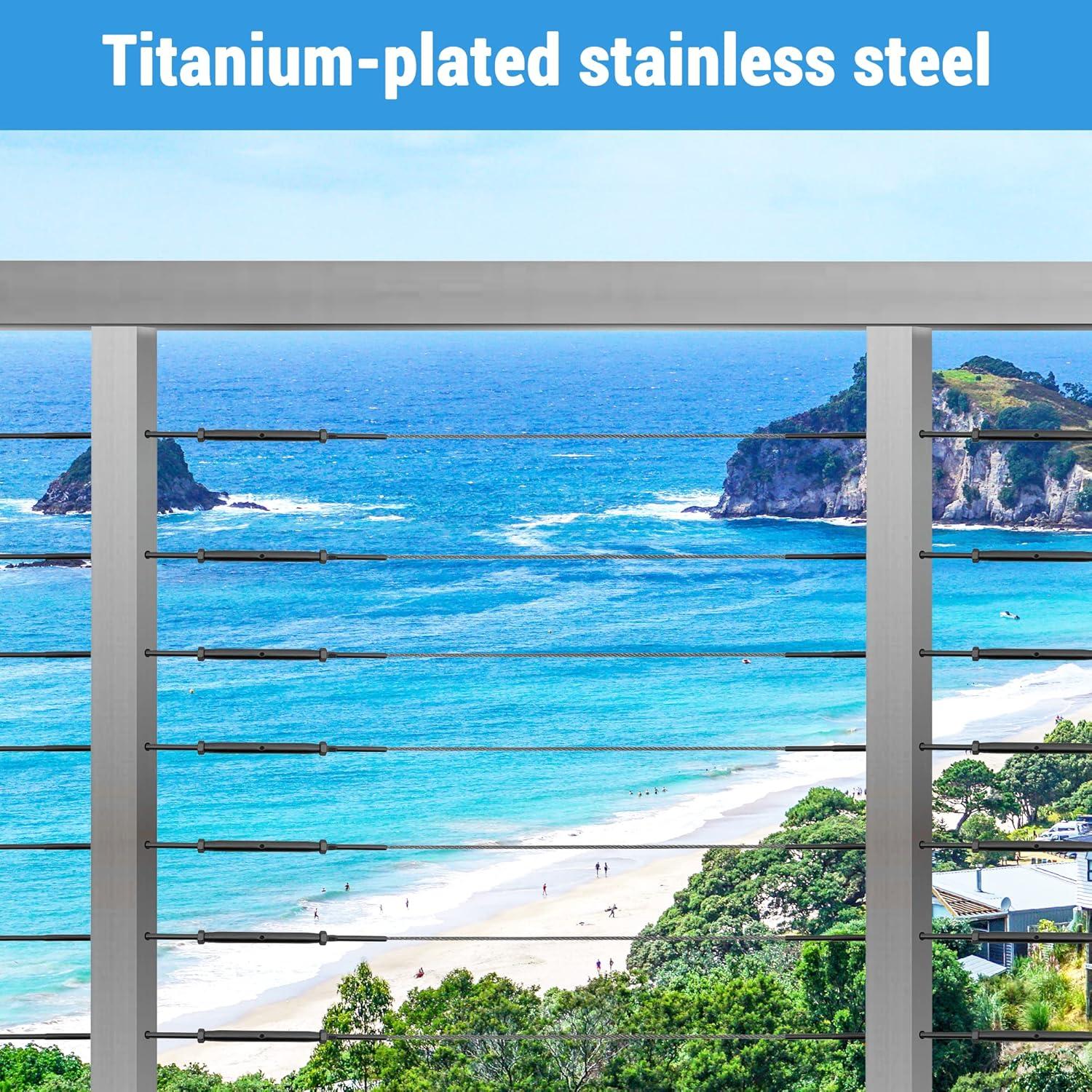 Kit de Barandilla de Cable Helffer 10 Pares Negro 1/8" (3.18 mm)