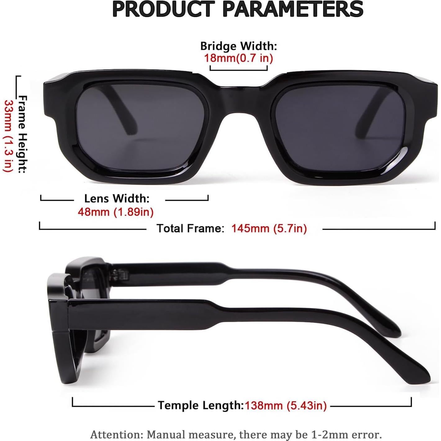 Gafas de Sol Rectangulares JUDOO UV400 Lentes Azules Naranjas