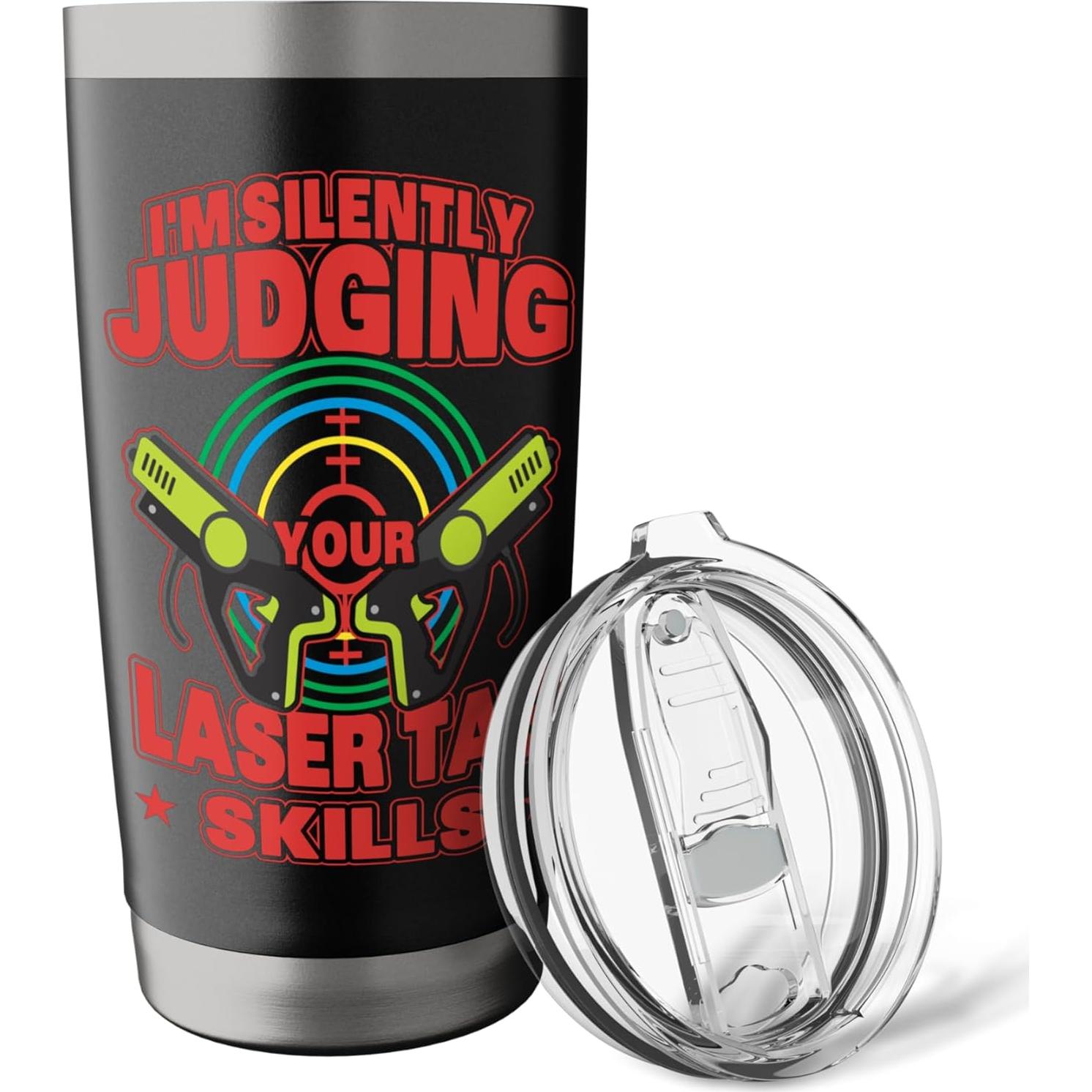 Taza Aislada de Acero Inoxidable 20 oz Regalos de Fiestas Laser Tag