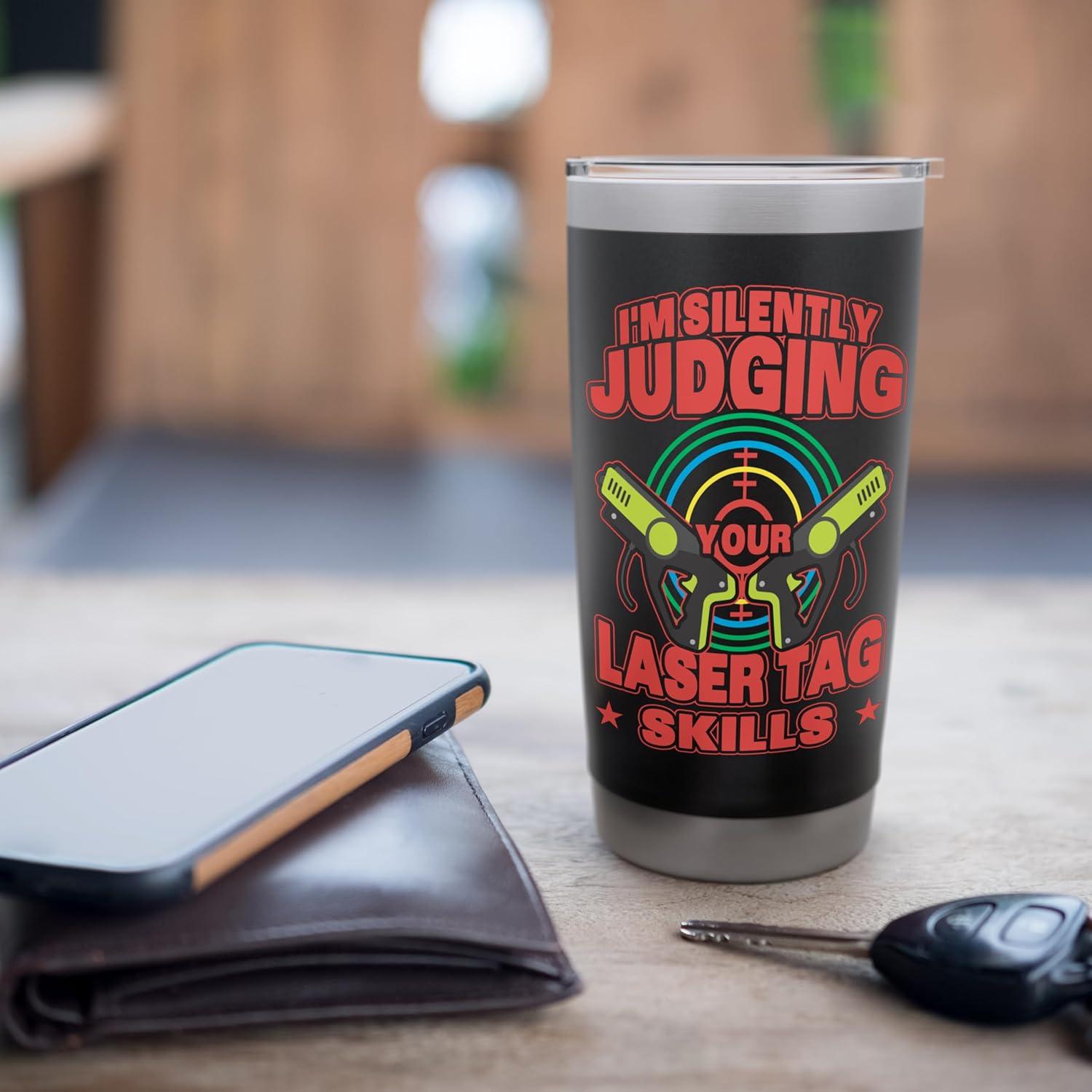 Taza Aislada de Acero Inoxidable 20 oz Regalos de Fiestas Laser Tag