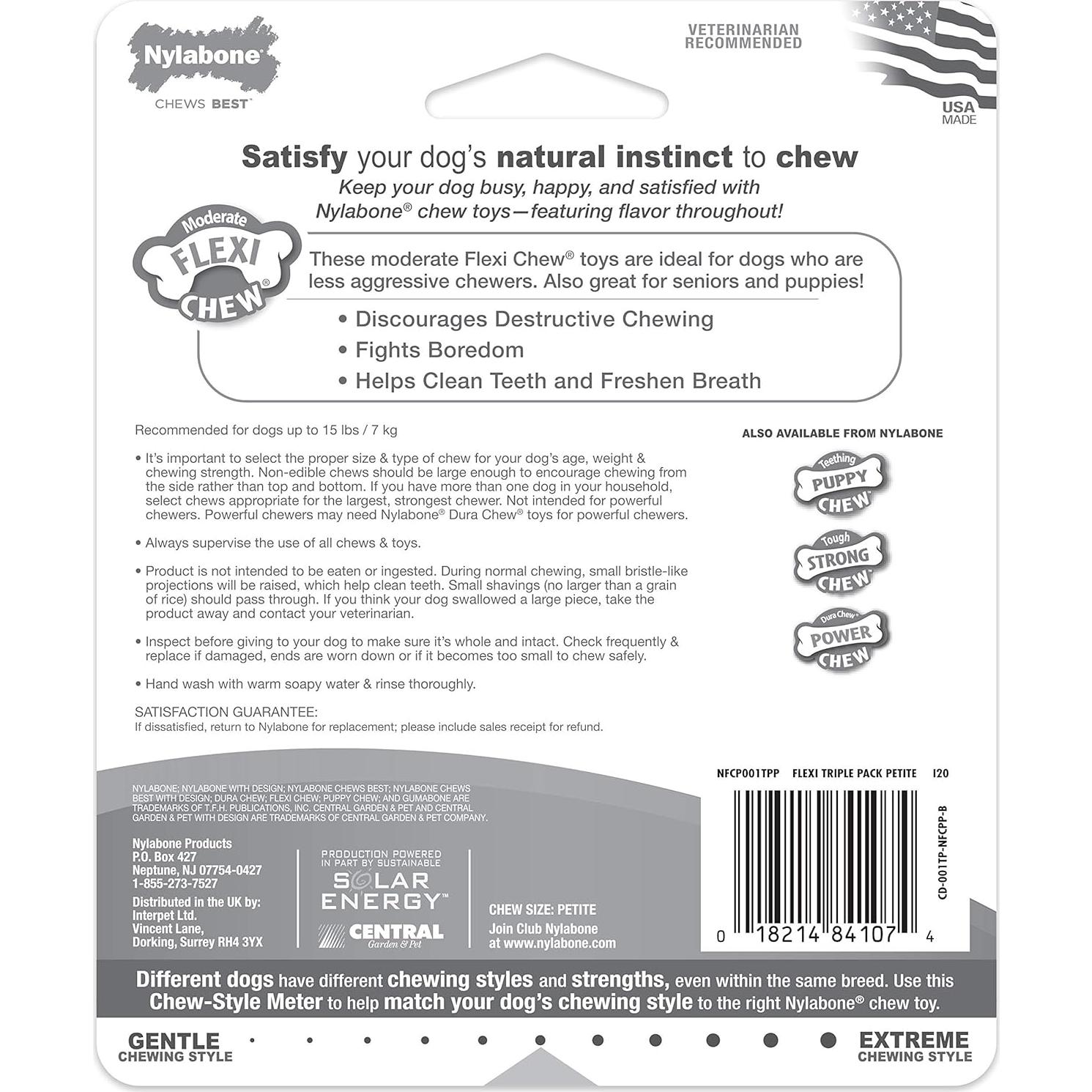 Hueso Nylabone Flexi Chew Juguete Masticar Perros X-Pequeño