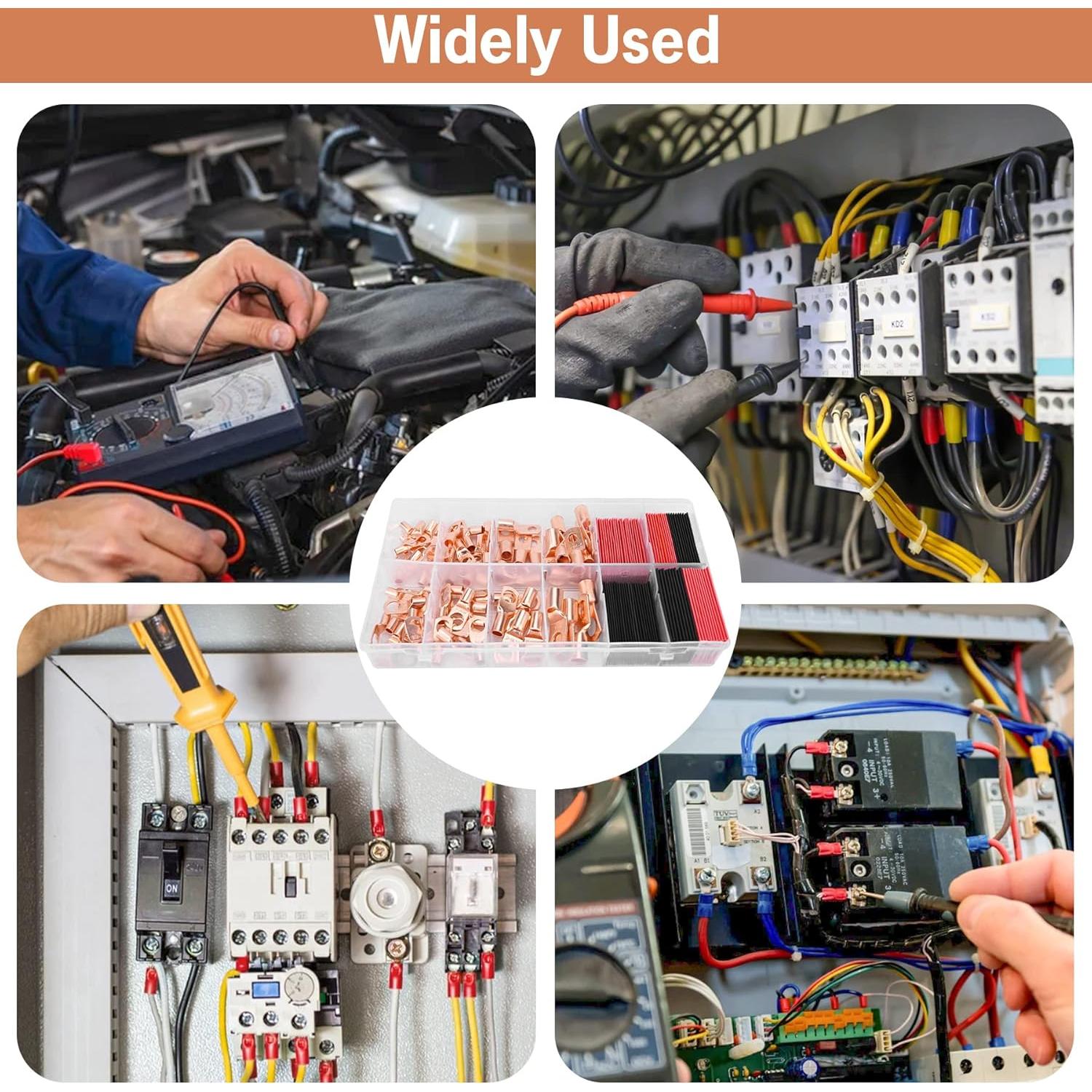 Kit 150 Terminales de Cobre dojobkinb con 80 Tubos Termocontraíbles