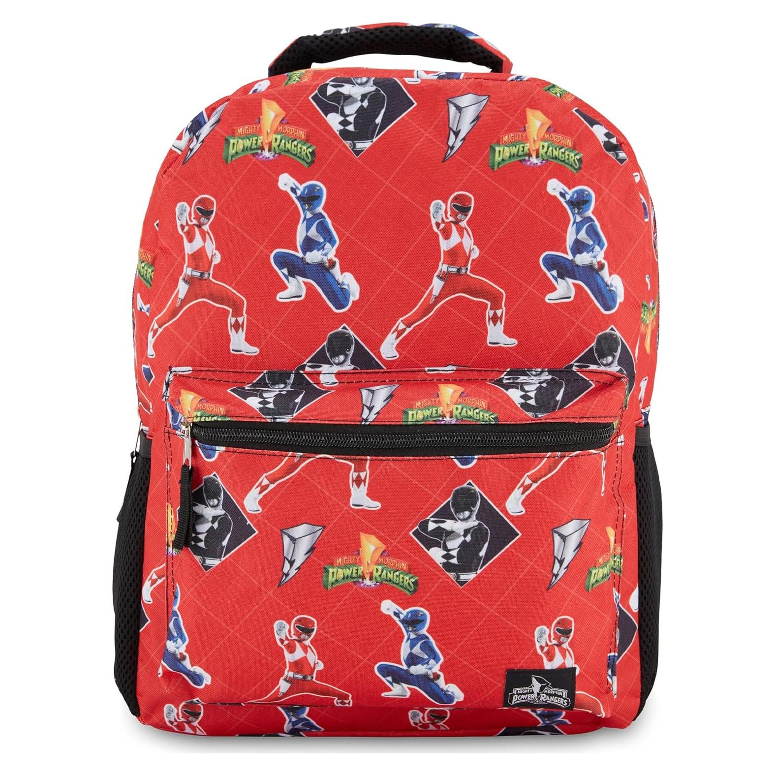 Mochila Escolar Power Rangers Oficial - Rojo, 40.6x30.5x12.7 cm