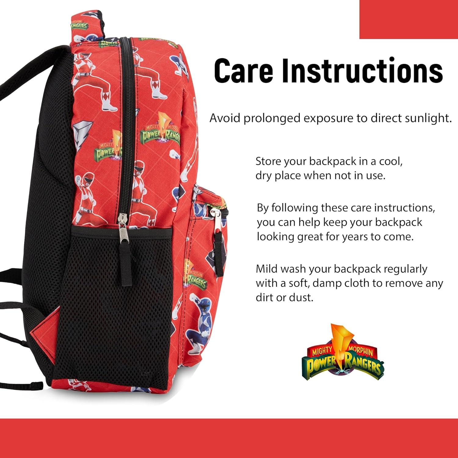 Mochila Escolar Power Rangers Oficial - Rojo, 40.6x30.5x12.7 cm