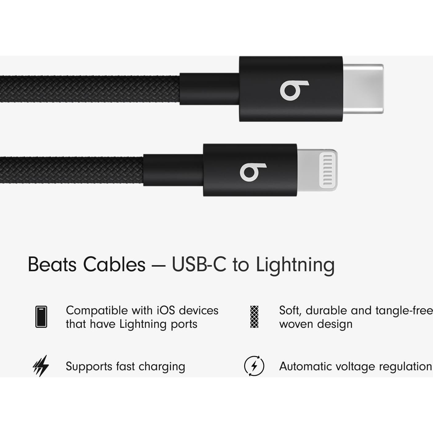 Cable USB-C a Lightning Beats 1.5 m Carga Rápida Trenzado