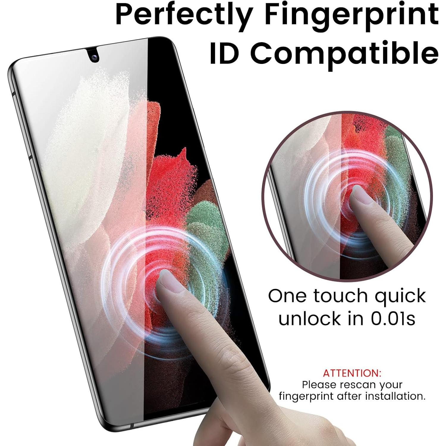 Protector de Pantalla MOHAVE 2 Pack para Samsung Galaxy S21 Ultra 5G HD Claro