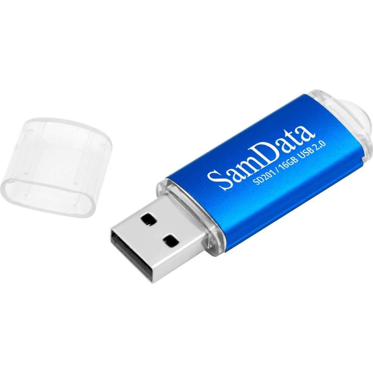 Paquete de 3 Memorias USB 2.0 SamData 16GB Multicolor