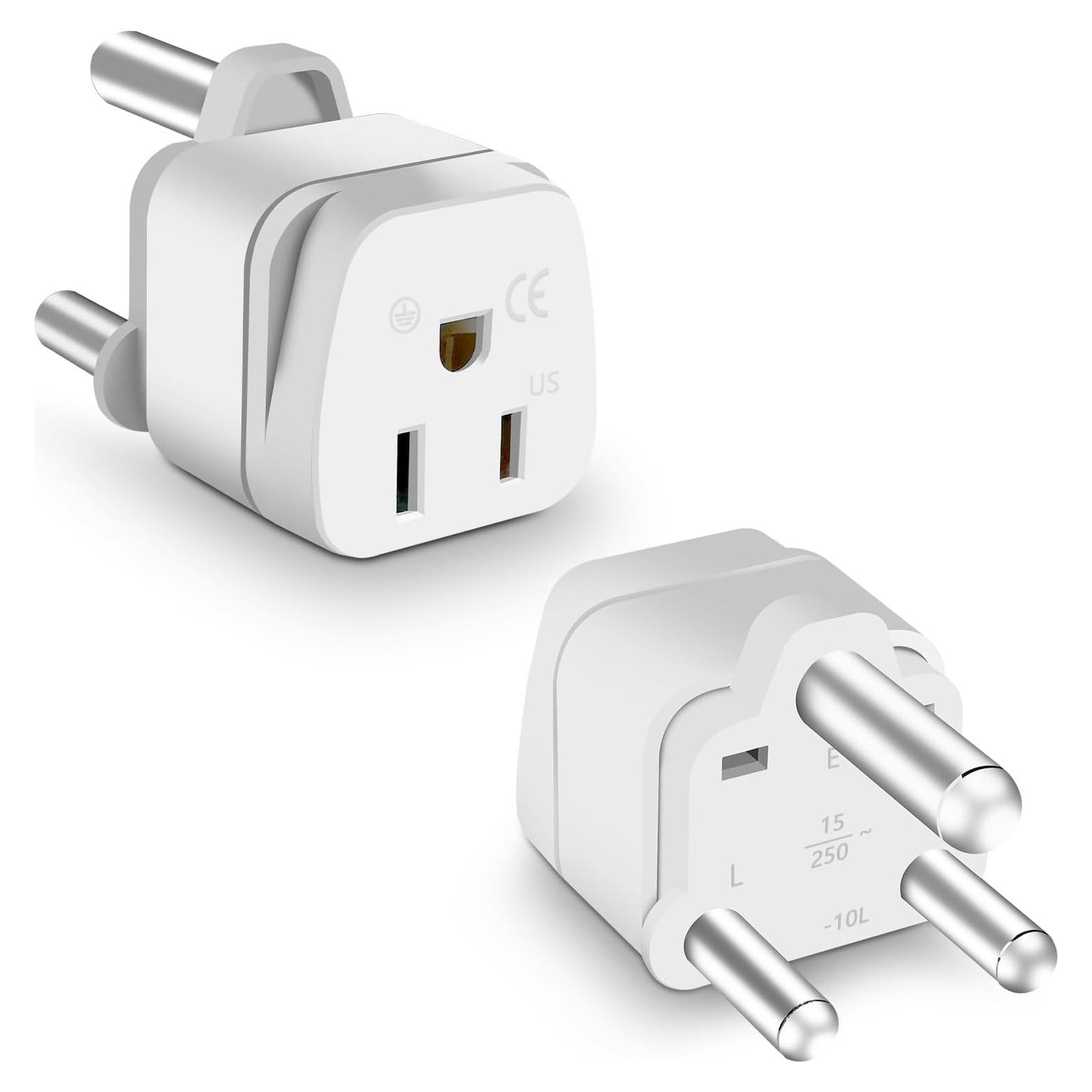 Adaptador de Enchufe de Viaje Tipo M Sudáfrica - 2 Unidades