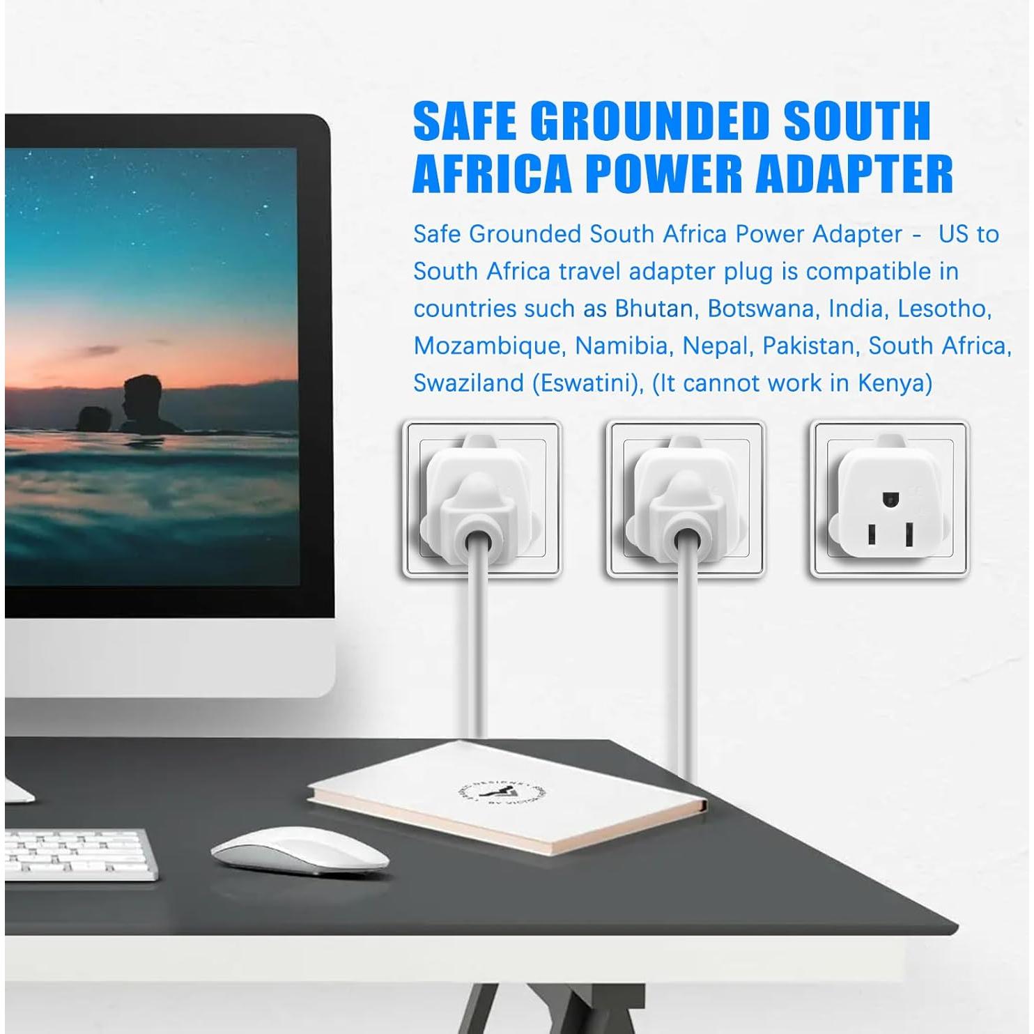 Adaptador de Enchufe de Viaje Tipo M Sudáfrica - 2 Unidades