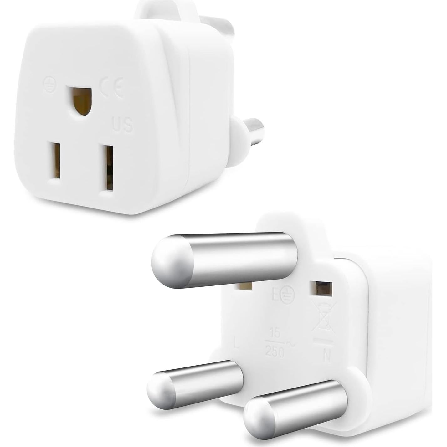 Adaptador de Enchufe de Viaje Tipo M Sudáfrica - 2 Unidades