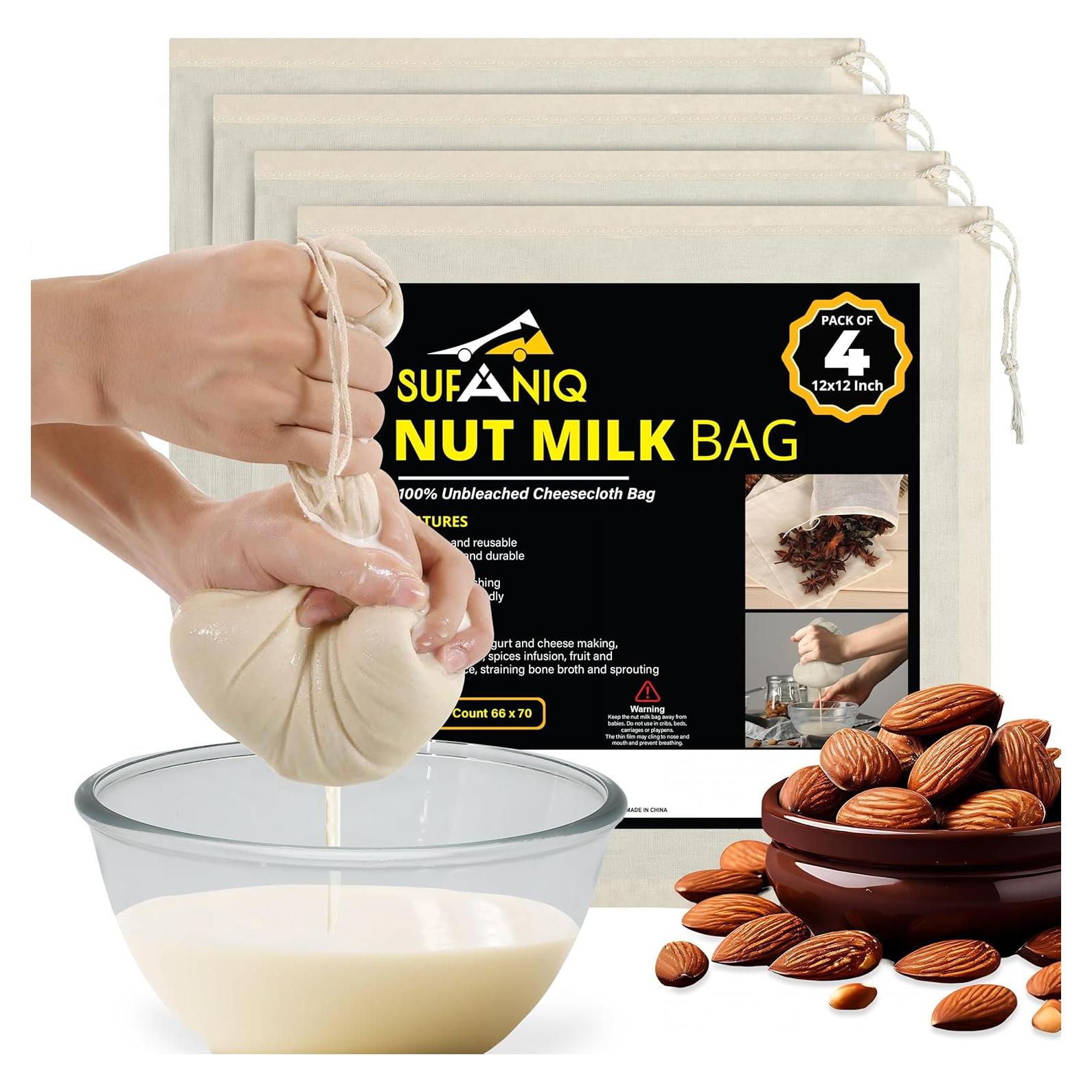 Bolsa de Leche de Nueces Sufaniq 30.48x30.48 cm Algodón Reutilizable