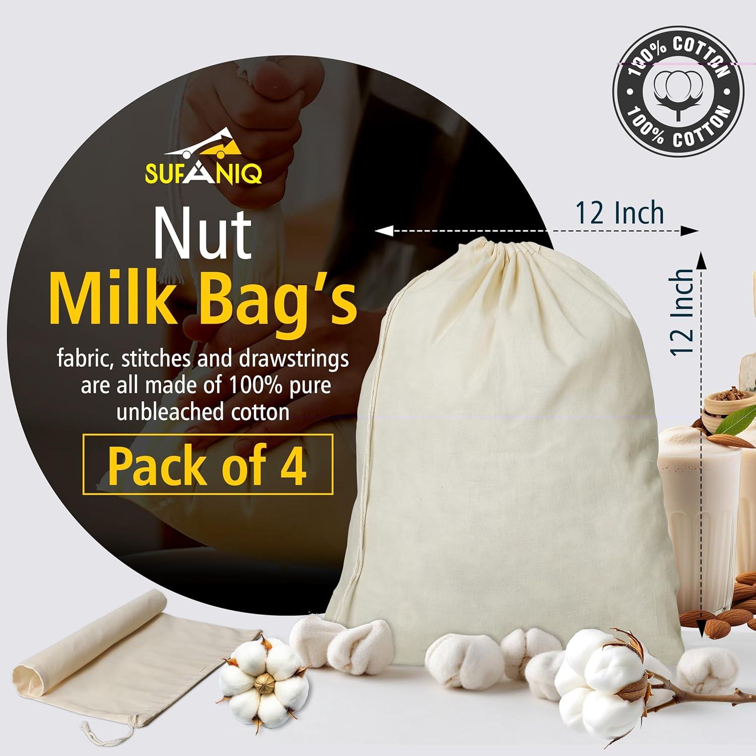 Bolsa de Leche de Nueces Sufaniq 30.48x30.48 cm Algodón Reutilizable