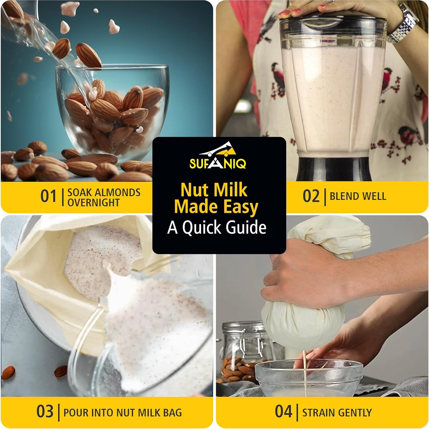 Bolsa de Leche de Nueces Sufaniq 30.48x30.48 cm Algodón Reutilizable