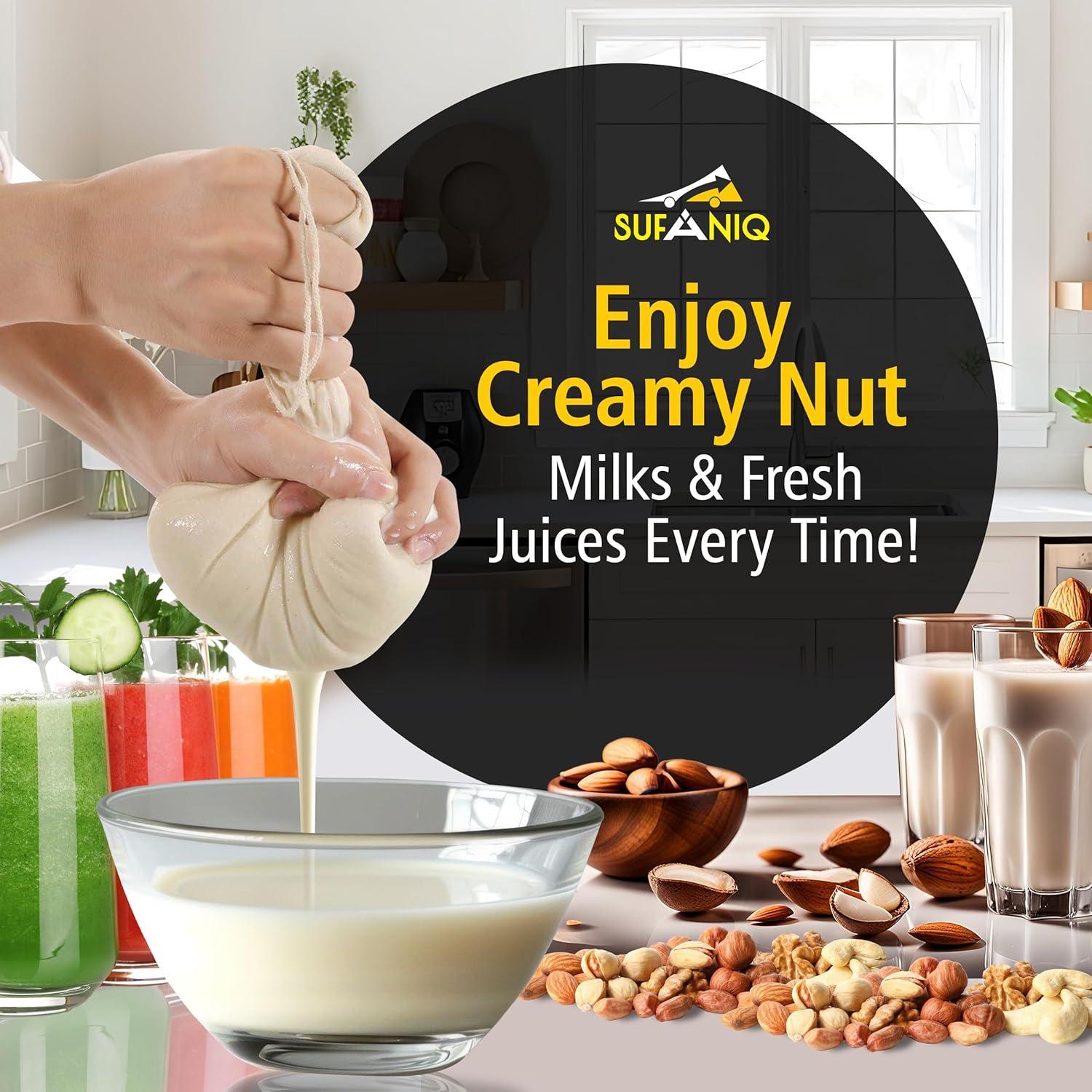 Bolsa de Leche de Nueces Sufaniq 30.48x30.48 cm Algodón Reutilizable