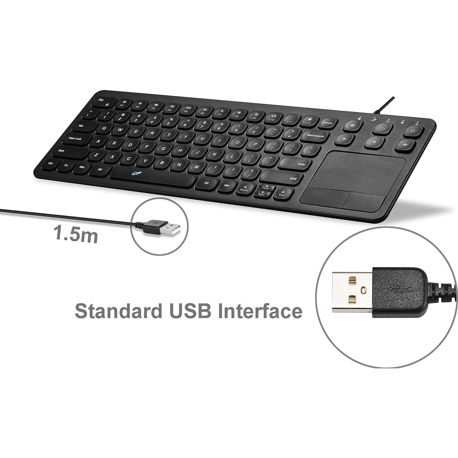 Teclado USB 37.5 cm con Touchpad Vilros para Raspberry Pi