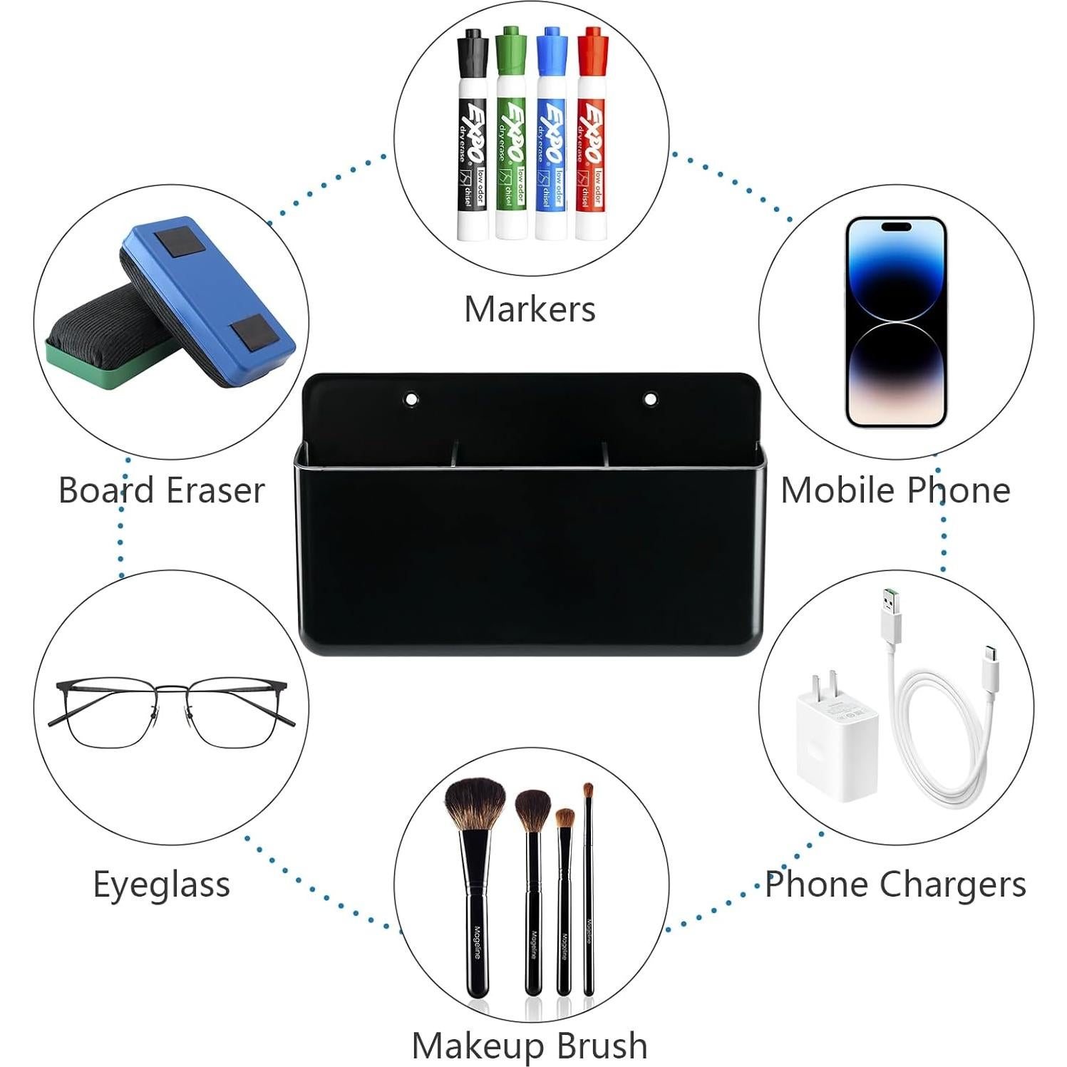 Organizador de Control Remoto Kulusion 2 Piezas Negro