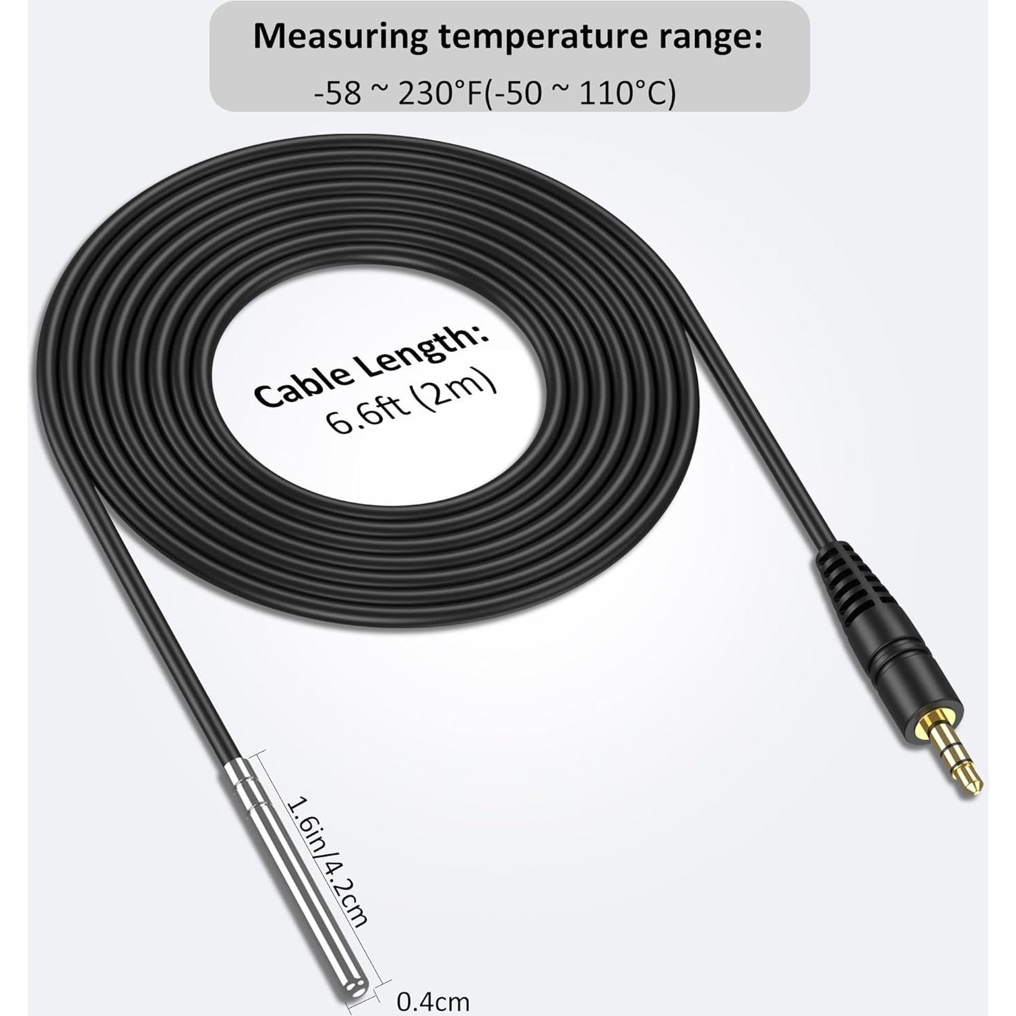 Sonda de Sensor de Temperatura NTC 10K WILLHI 2m Acero Inoxidable