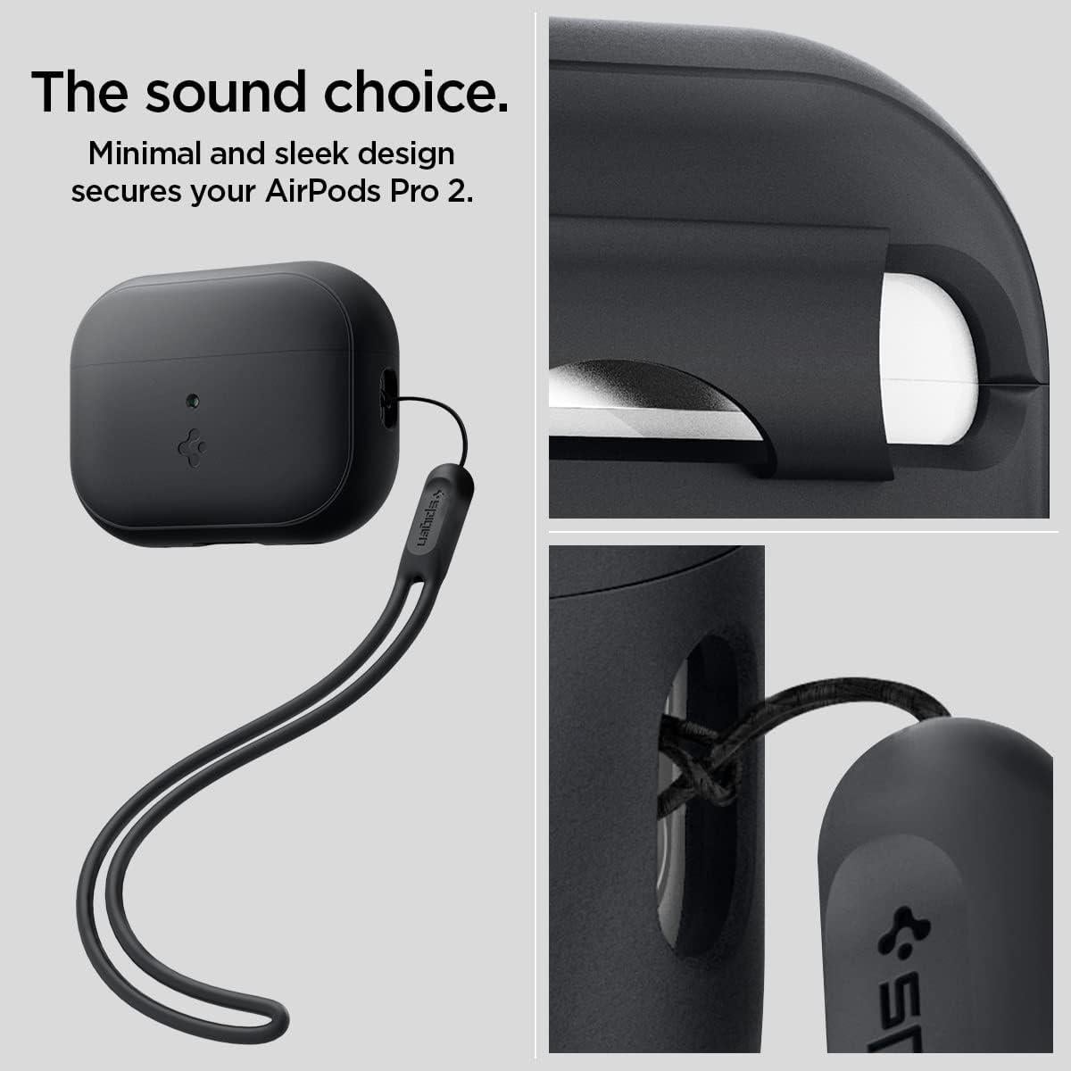 Funda de Silicona Spigen para AirPods Pro 2 - Negro