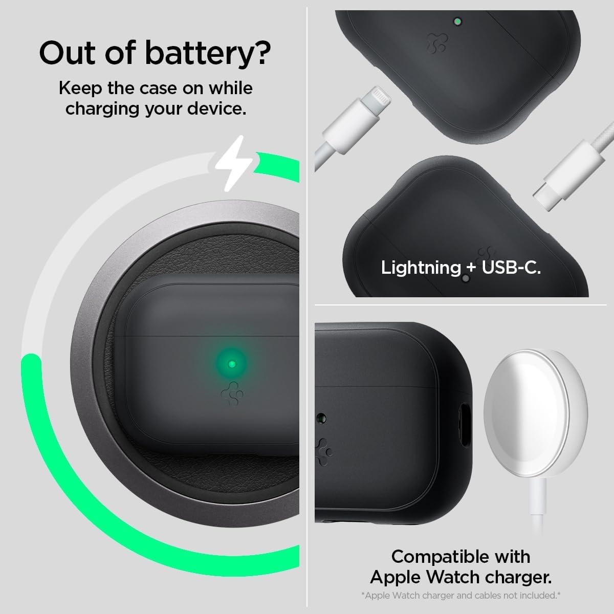 Funda de Silicona Spigen para AirPods Pro 2 - Negro