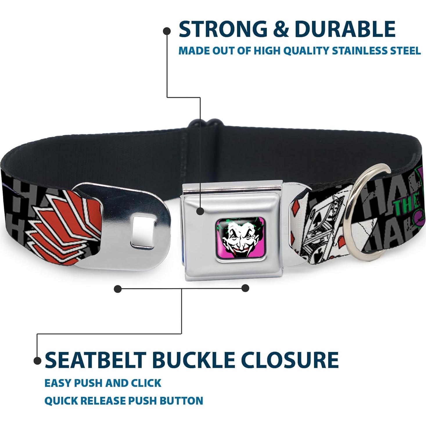 Collar de Perro Buckle-Down Joker 2.54 cm Ajustable 22.86-38.1 cm