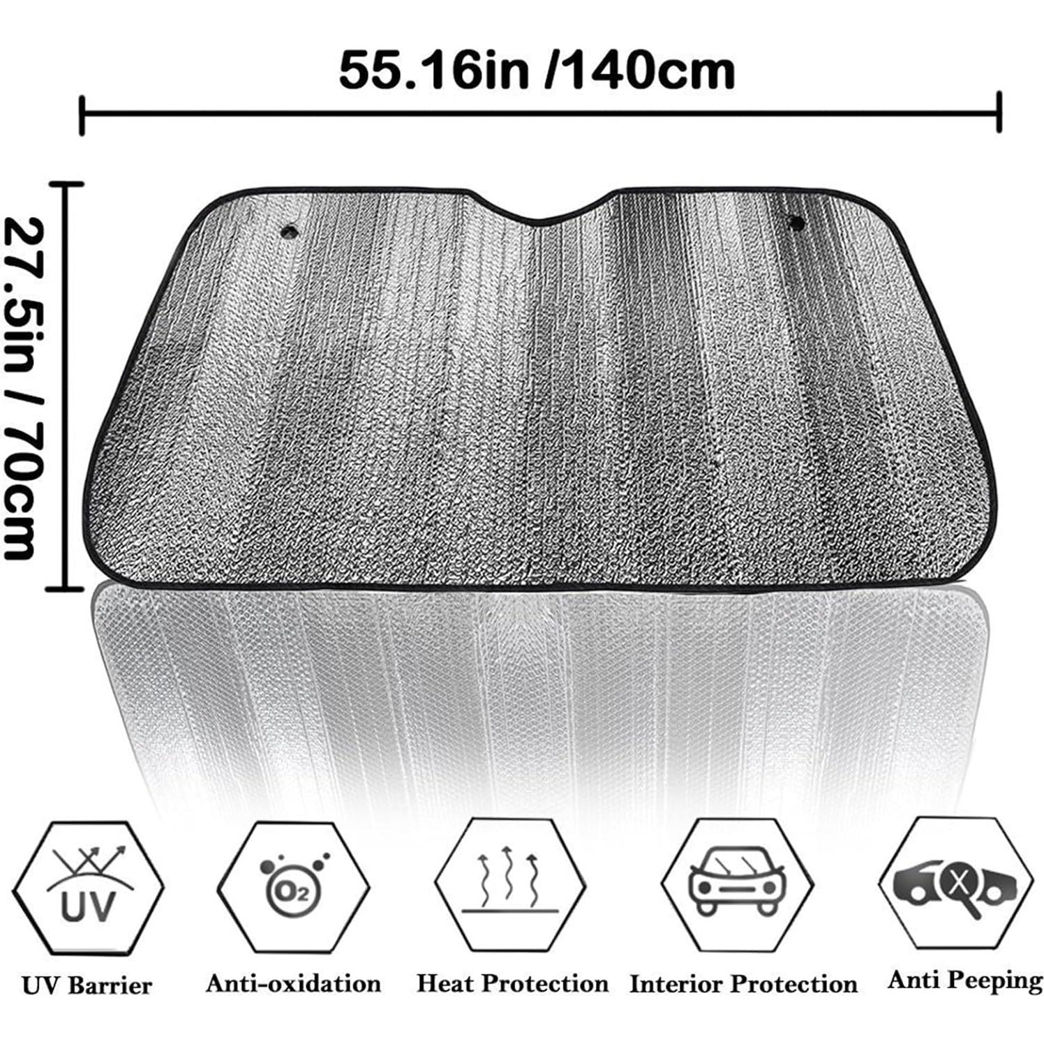 Sombra de Sol para Parabrisas Big Hippo 140.1x69.9 cm Plata