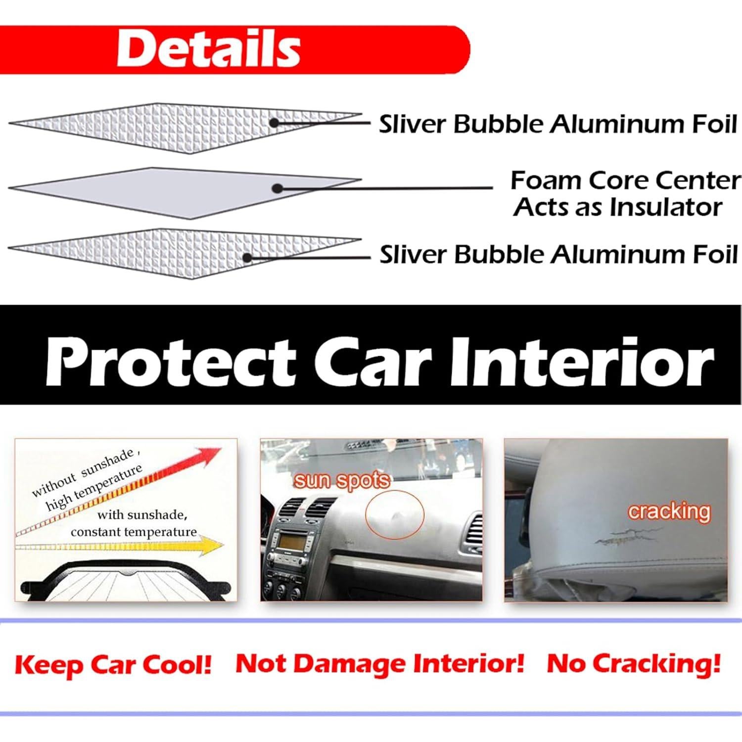 Sombra de Sol para Parabrisas Big Hippo 140.1x69.9 cm Plata