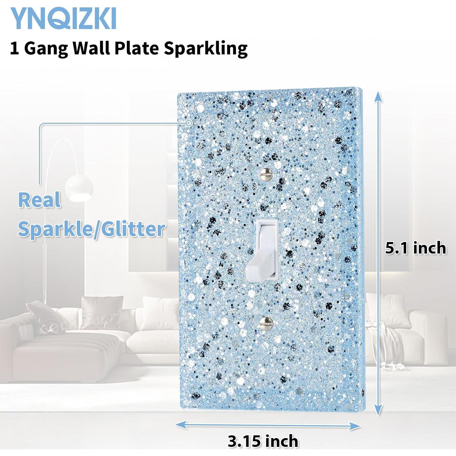 Cubierta de Interruptor de Luz YNQIZKI Azul 13x8 cm Brillante