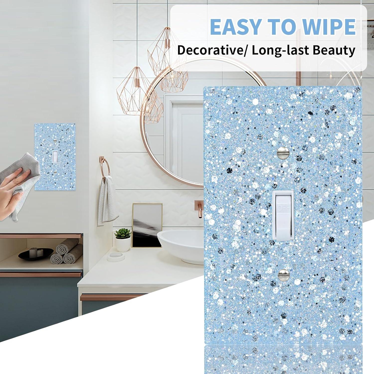 Cubierta de Interruptor de Luz YNQIZKI Azul 13x8 cm Brillante