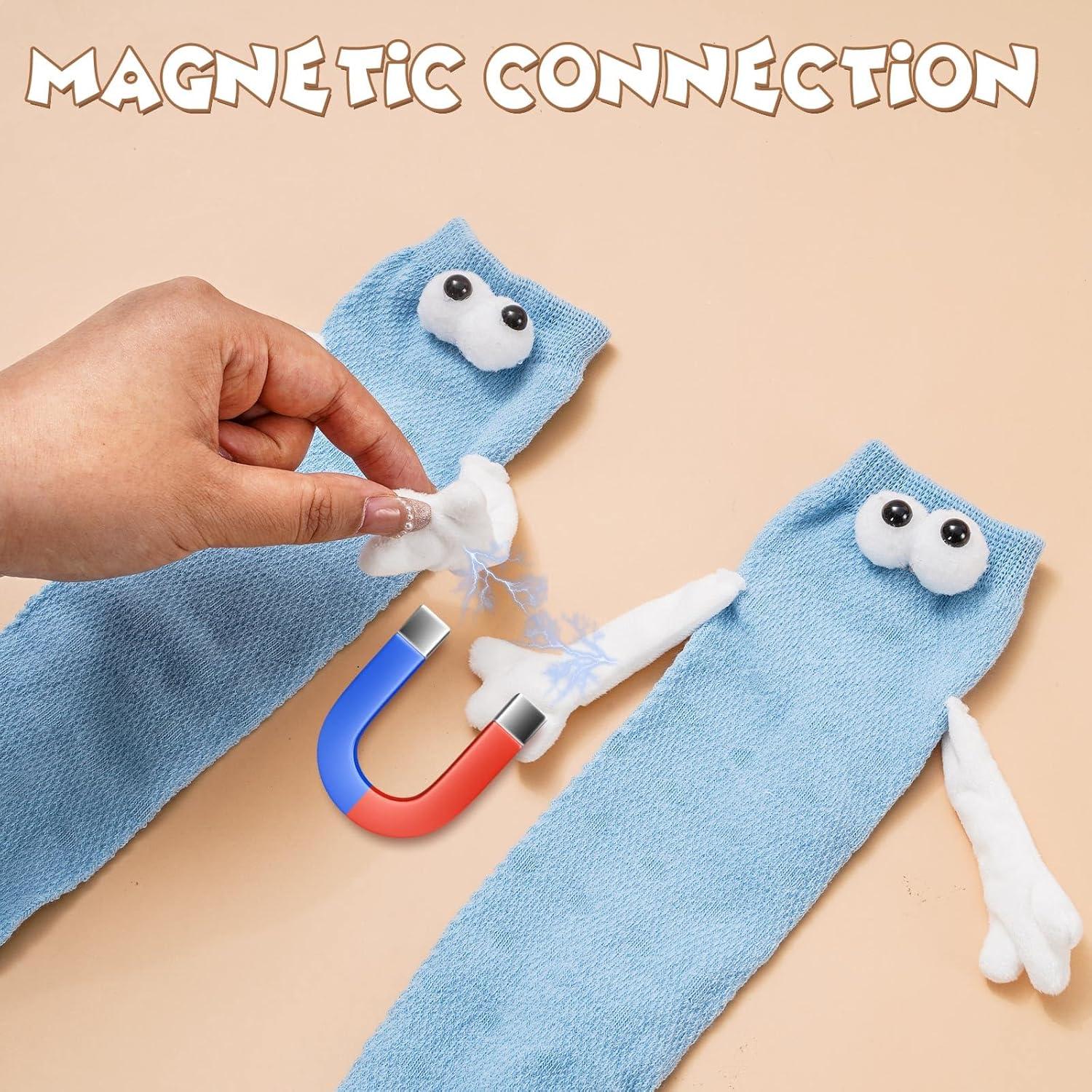 6 Pares de Calcetines Magnéticos de Manos Unidas Algodón